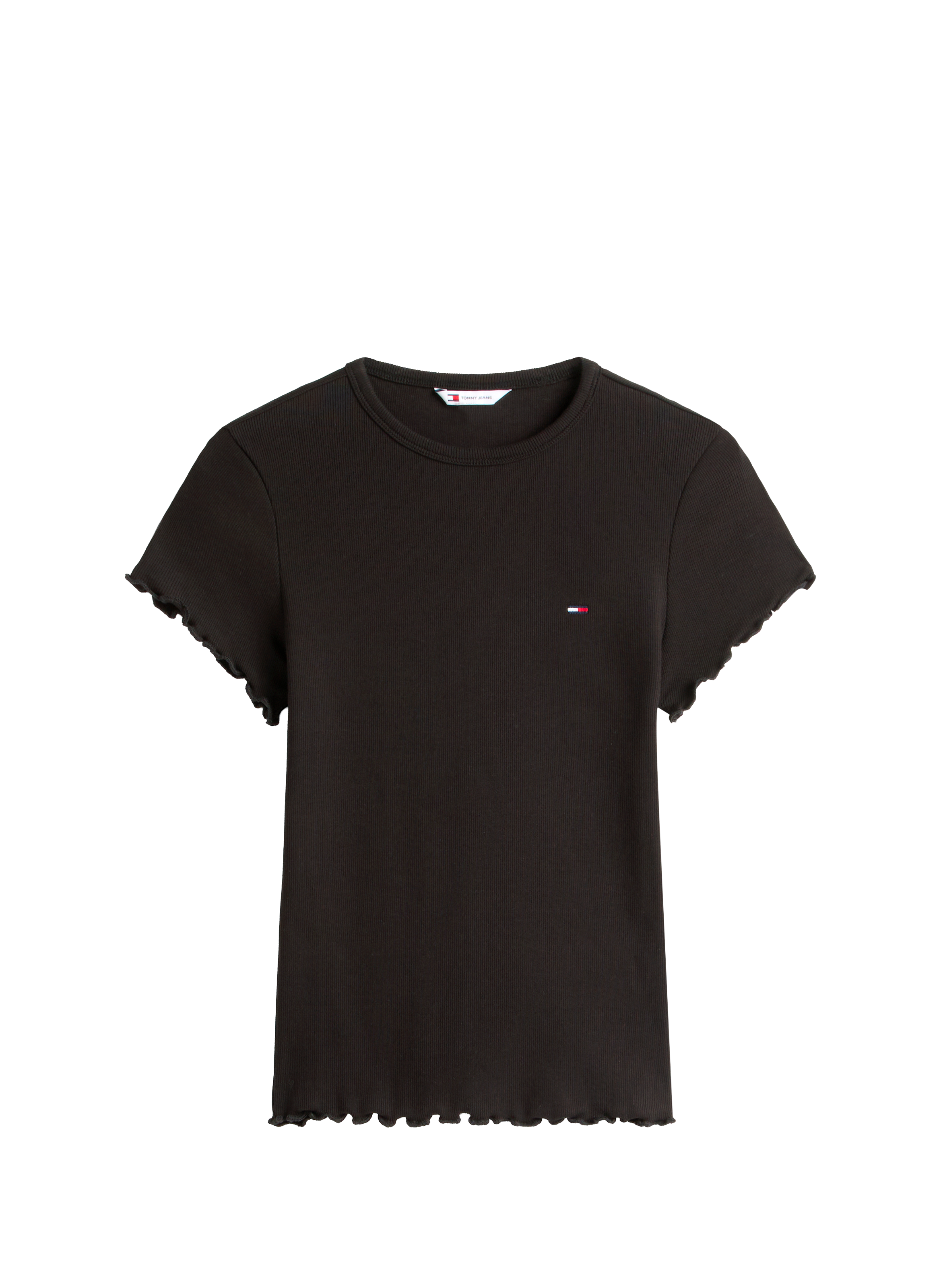 Straight fit blended cotton t-shirt TOMMY HILFIGER Black