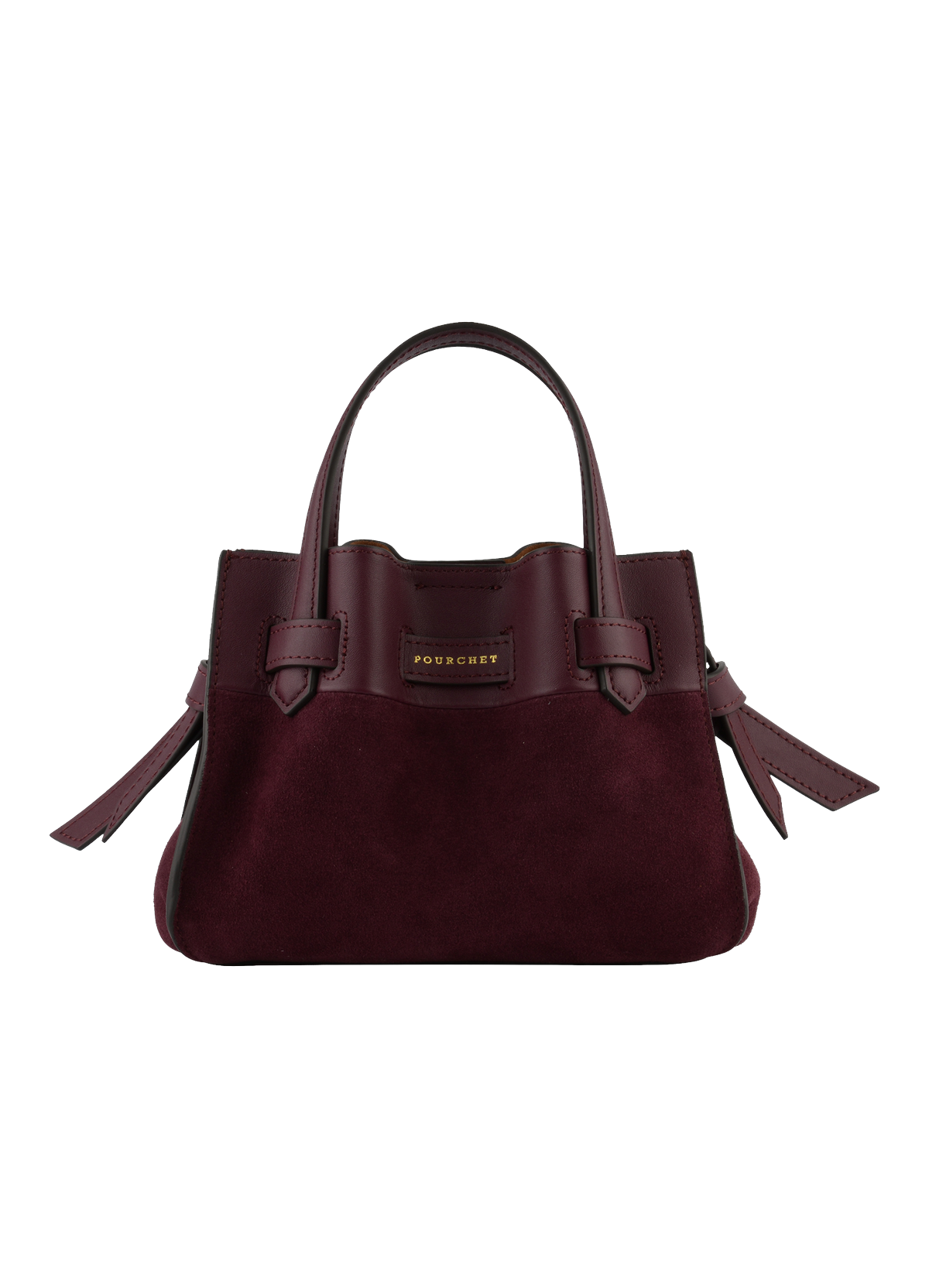 Blossom | sac porté main nano cuir et daim POURCHET Rouge