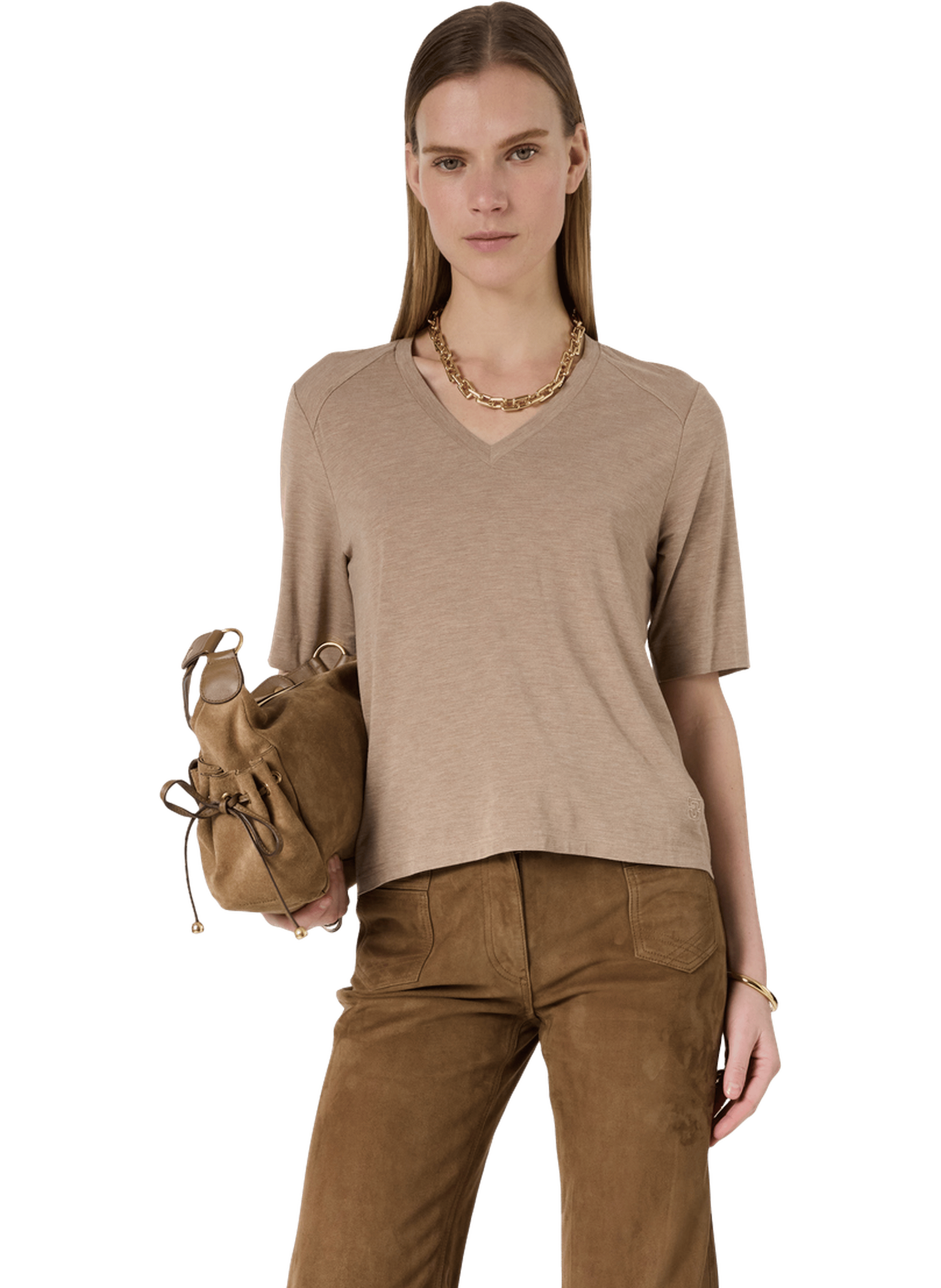T-shirt v fluide - malvine GERARD DAREL Marron