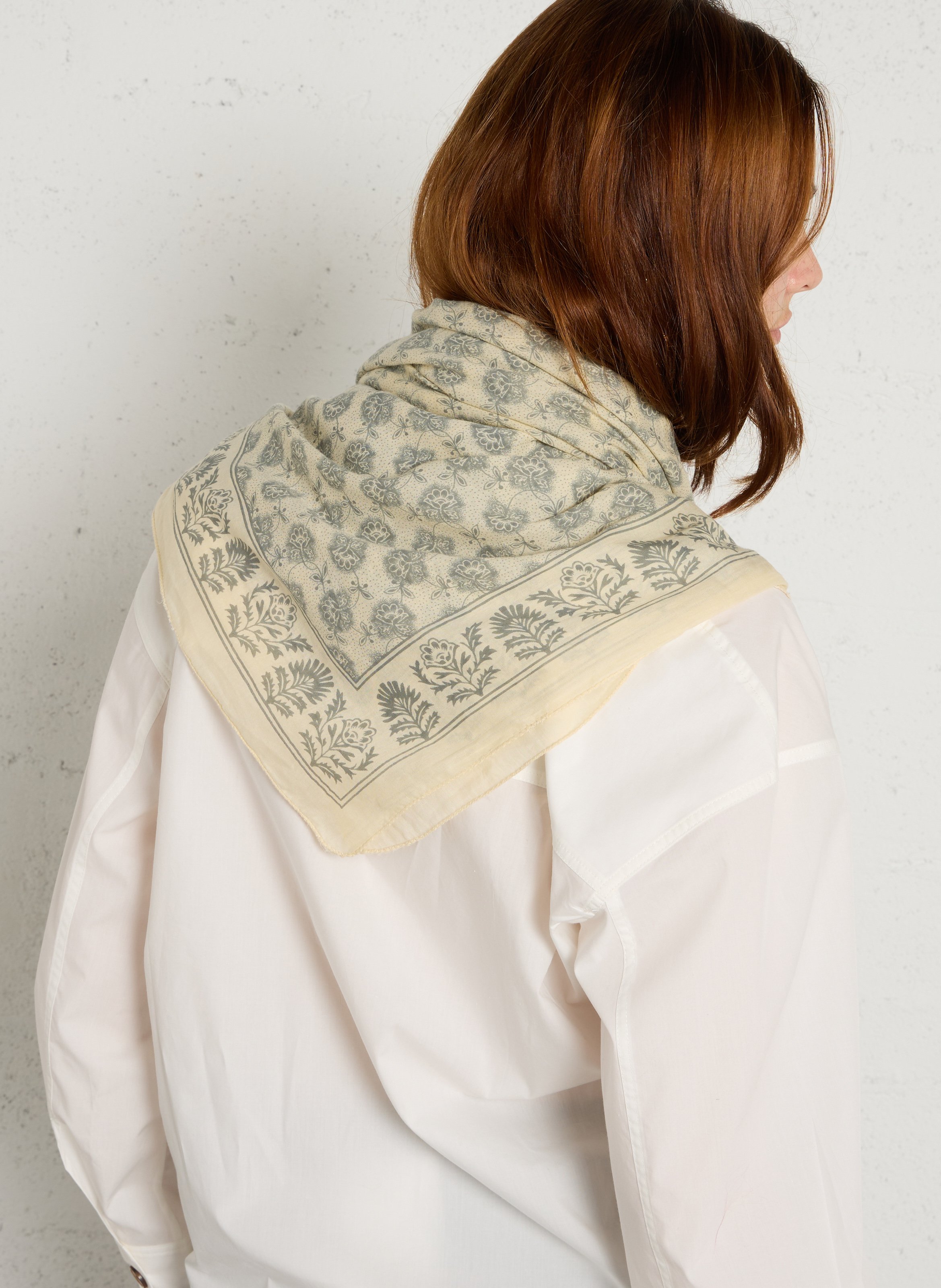 Foulard en coton imprimé Sky SOEUR Beige