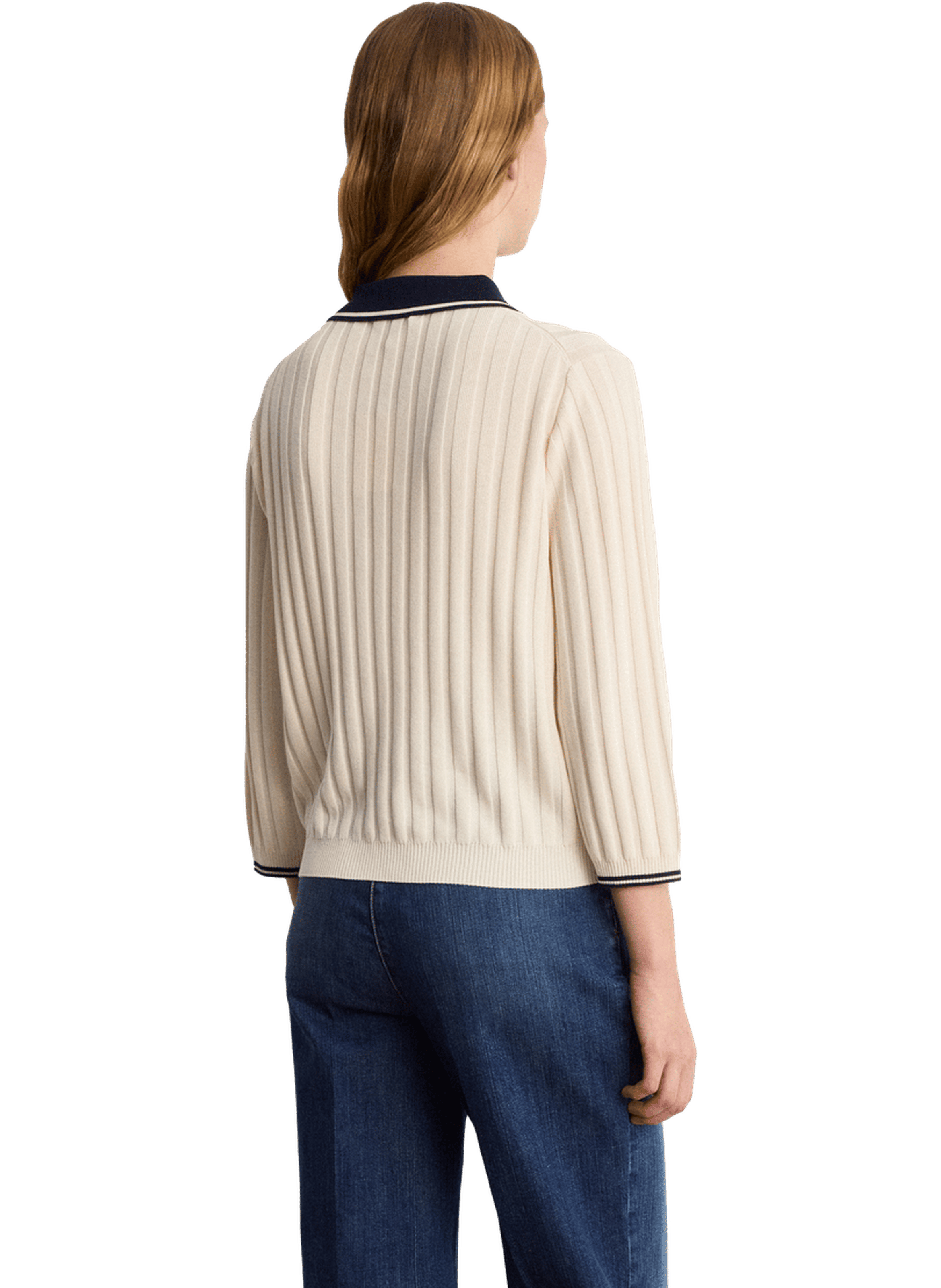 Polo contrasté à boutons dorés - lenaig PABLO Beige