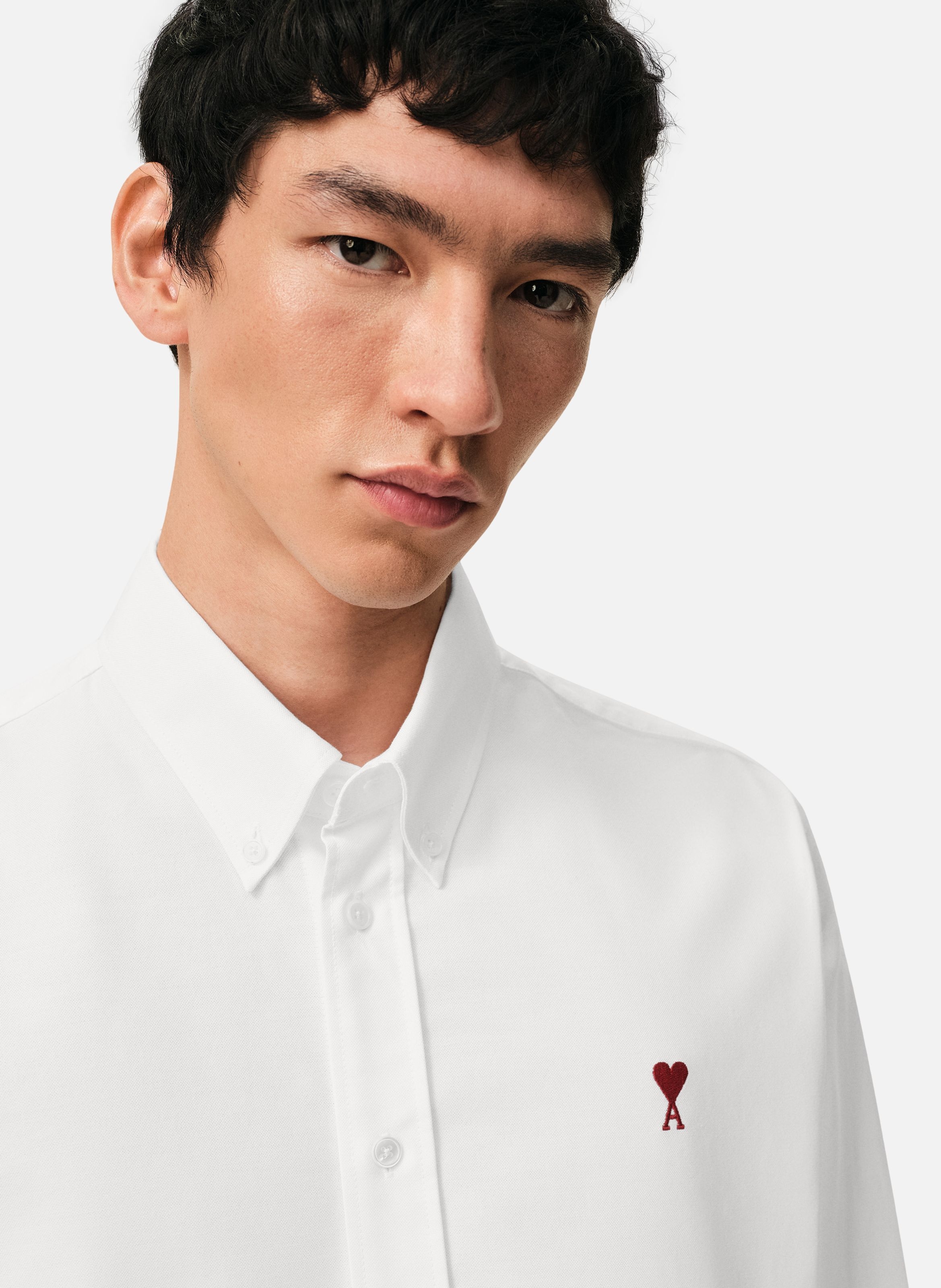 Chemise Col Boutonné Ami de Coeur unisexe AMI PARIS Blanc