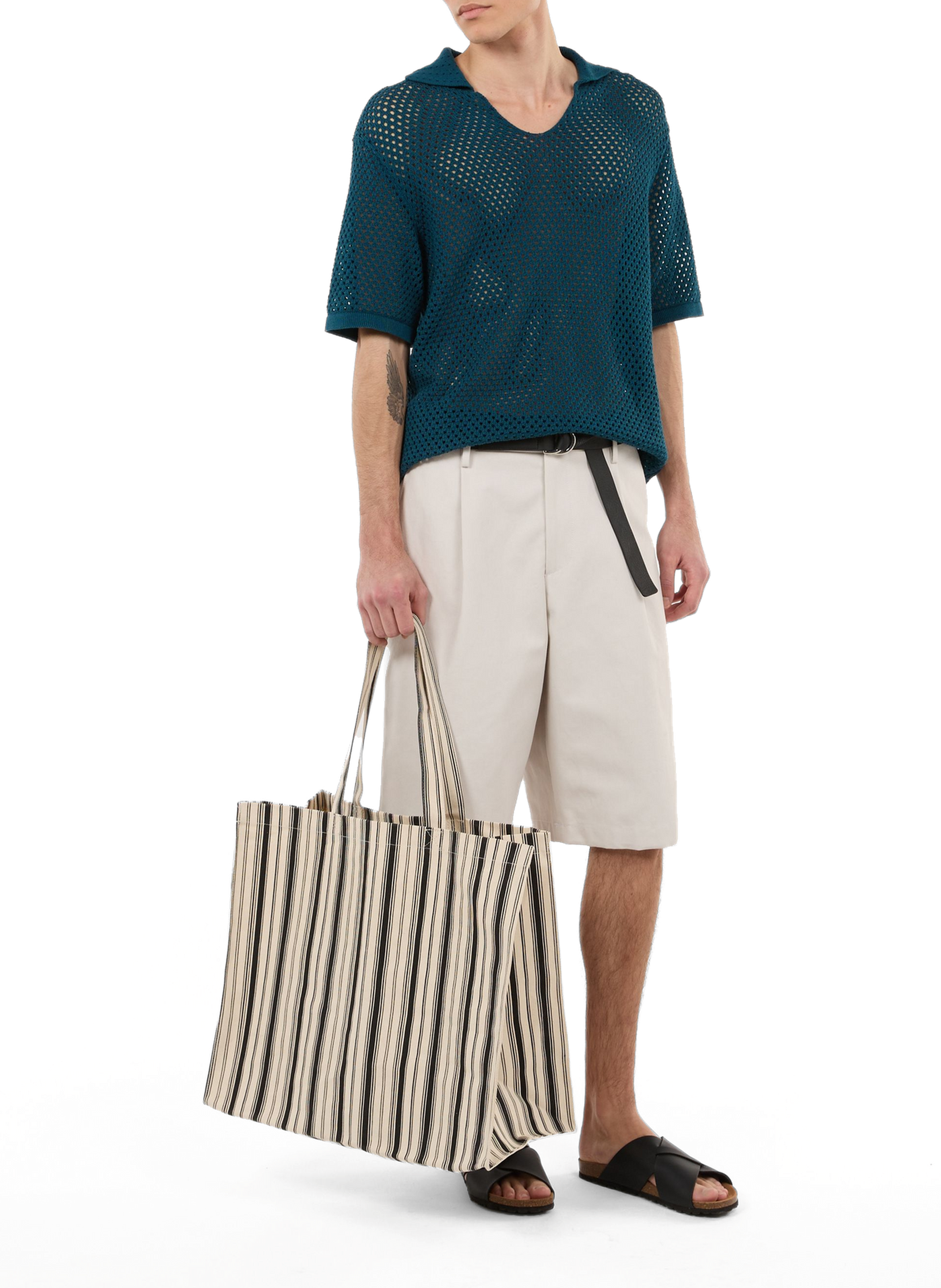 Camouflage cotton tote bag  V3 noir ecru