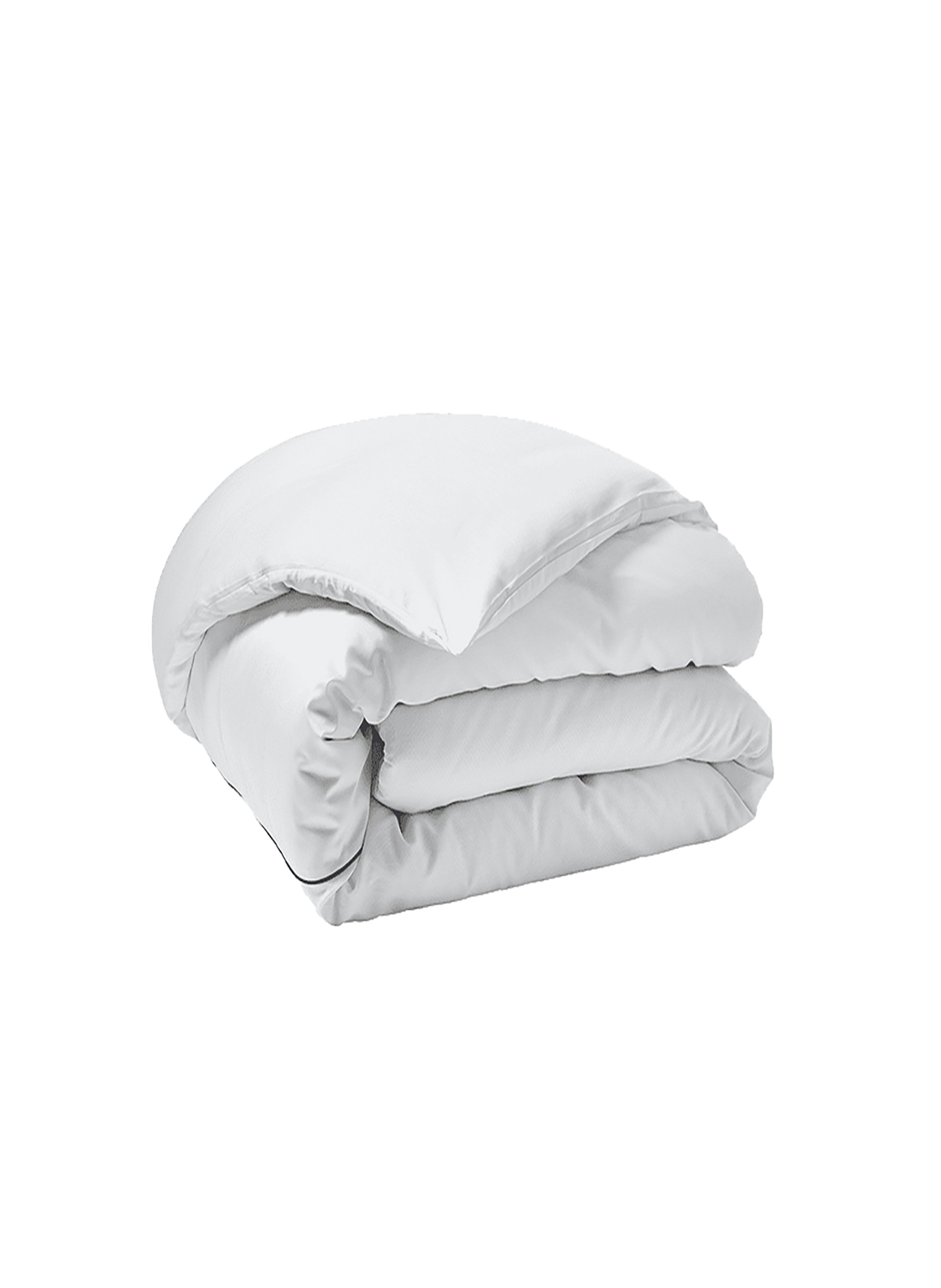 Housse de couette unie en jaquard et satin de coton biologique, orsay ALEXANDRE TURPAULT Blanc