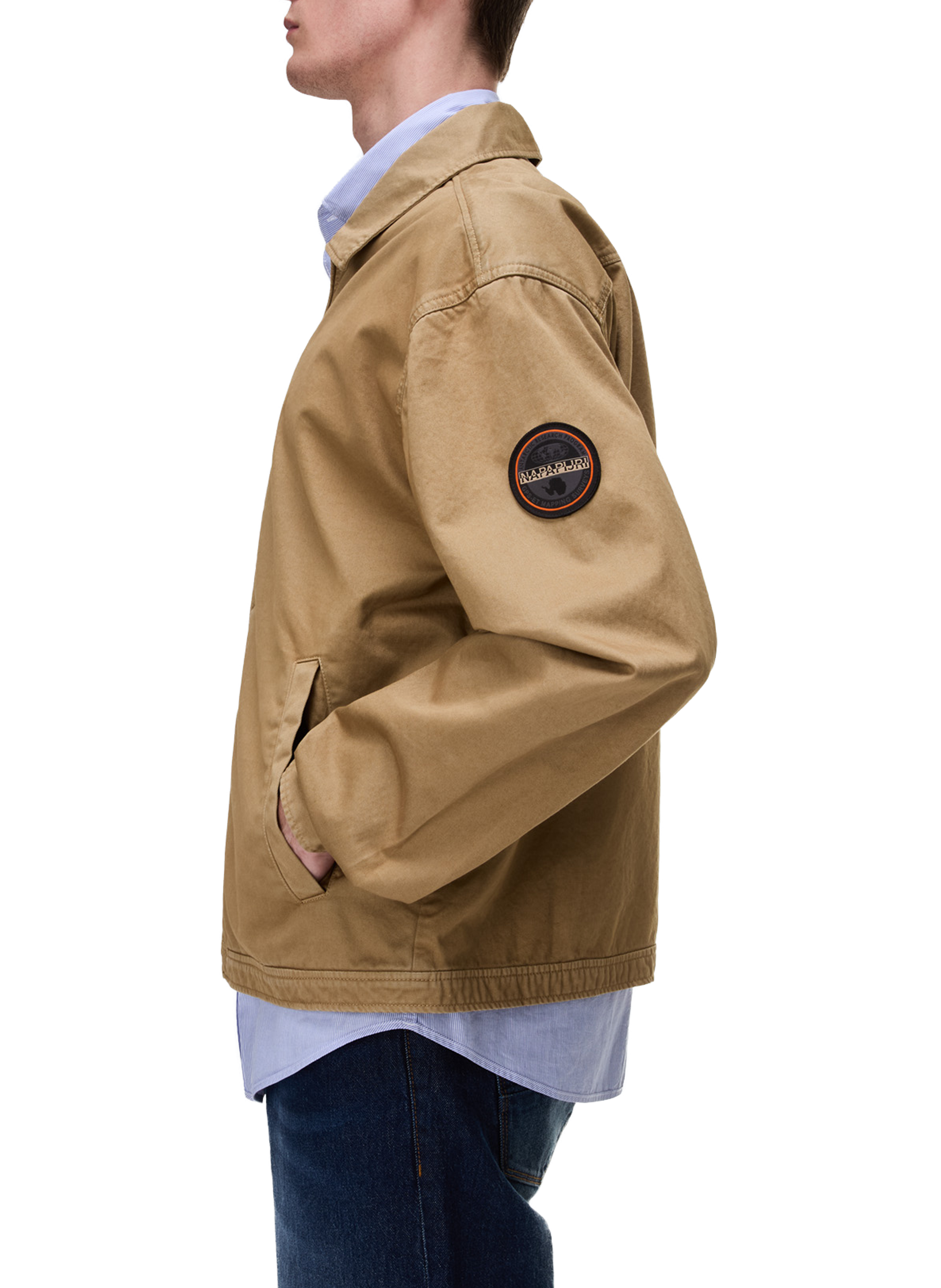 Veste droite Arrayanes à logo en coton NAPAPIJRI Beige
