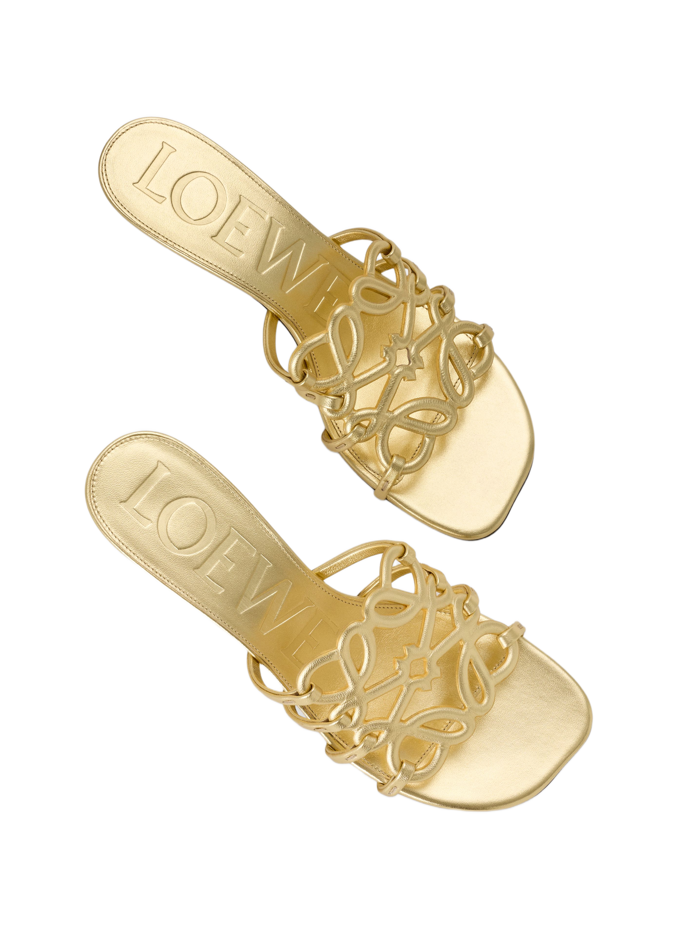 Petal Anagram Lamb Leather Mules LOEWE Golden