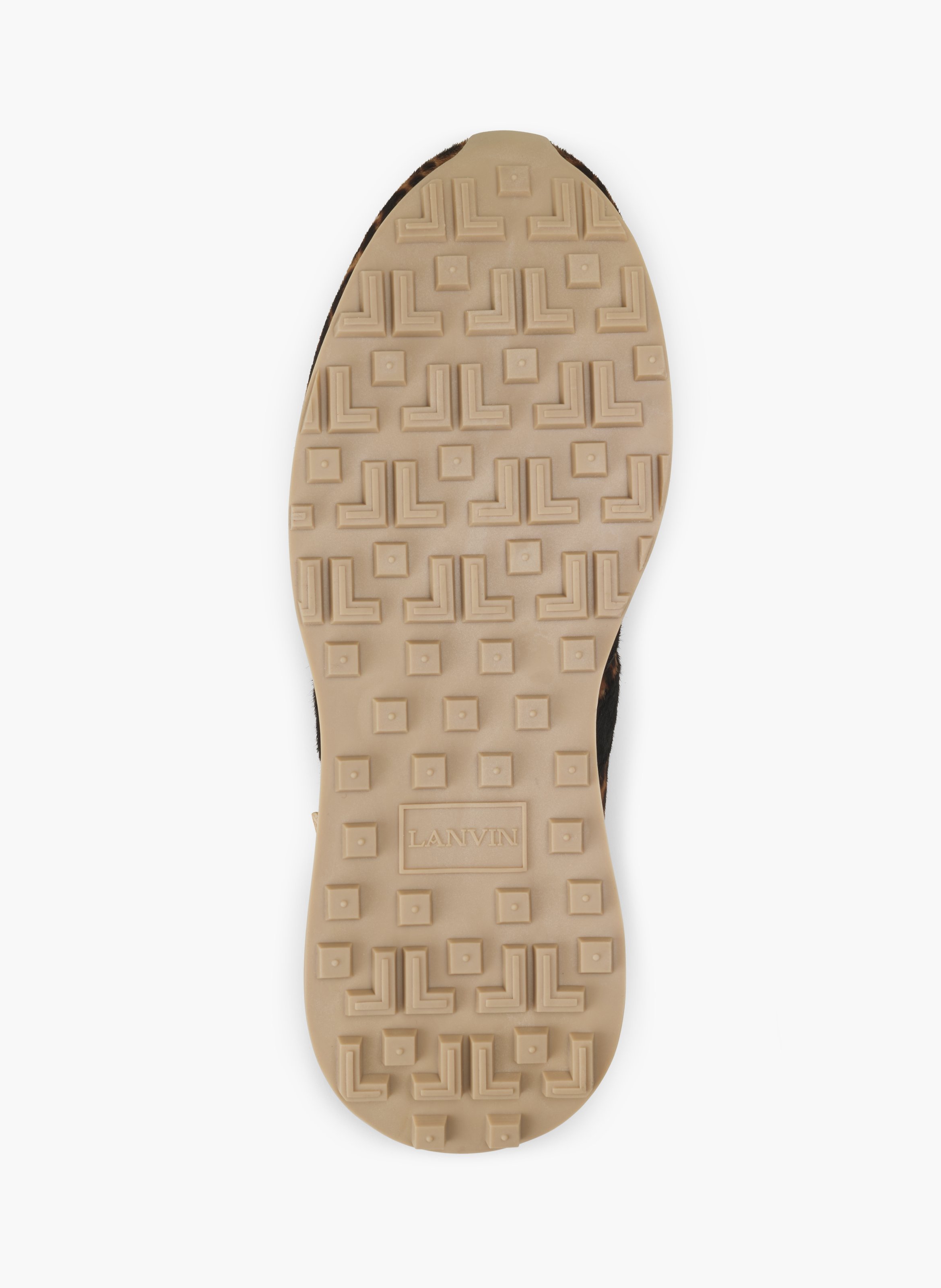 Sneakers bumpr imprimée leopard en pony LANVIN Beige