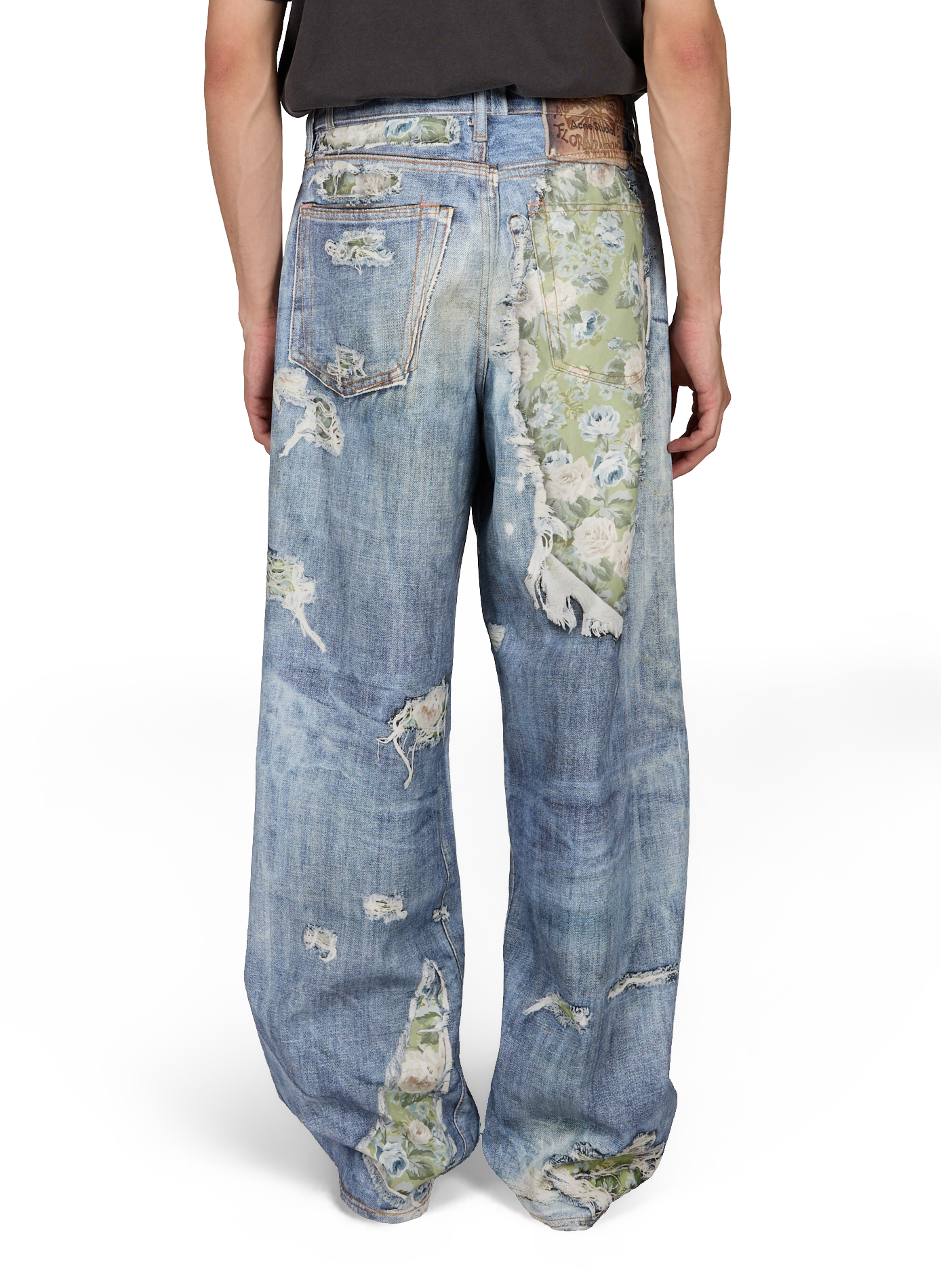 Jeans con effetto ottico 1981 in cotone ACNE STUDIOS Blu