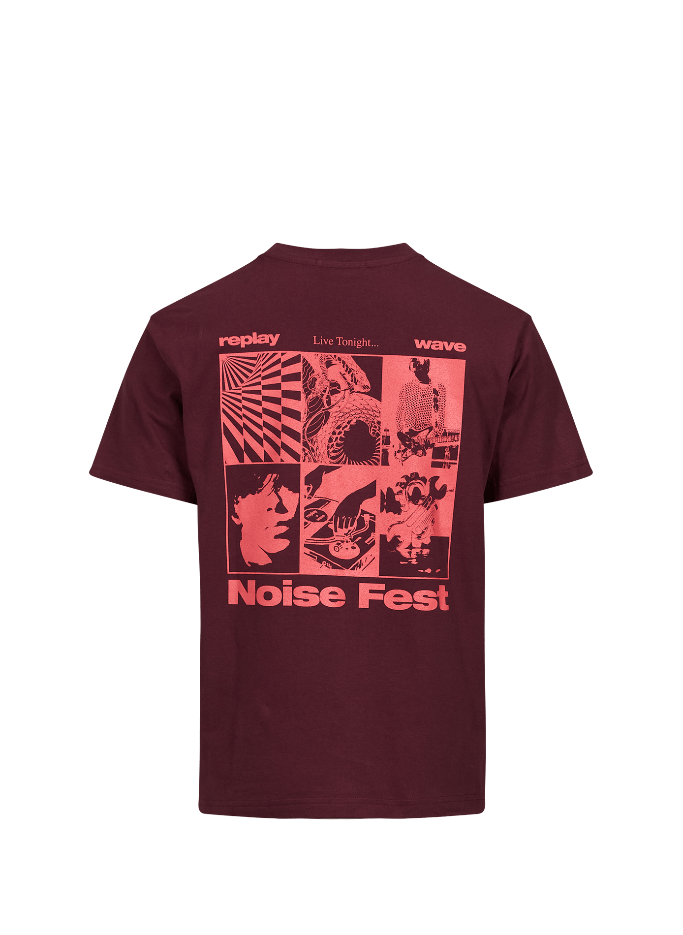 Cotton T-shirt with printed back REPLAY Red