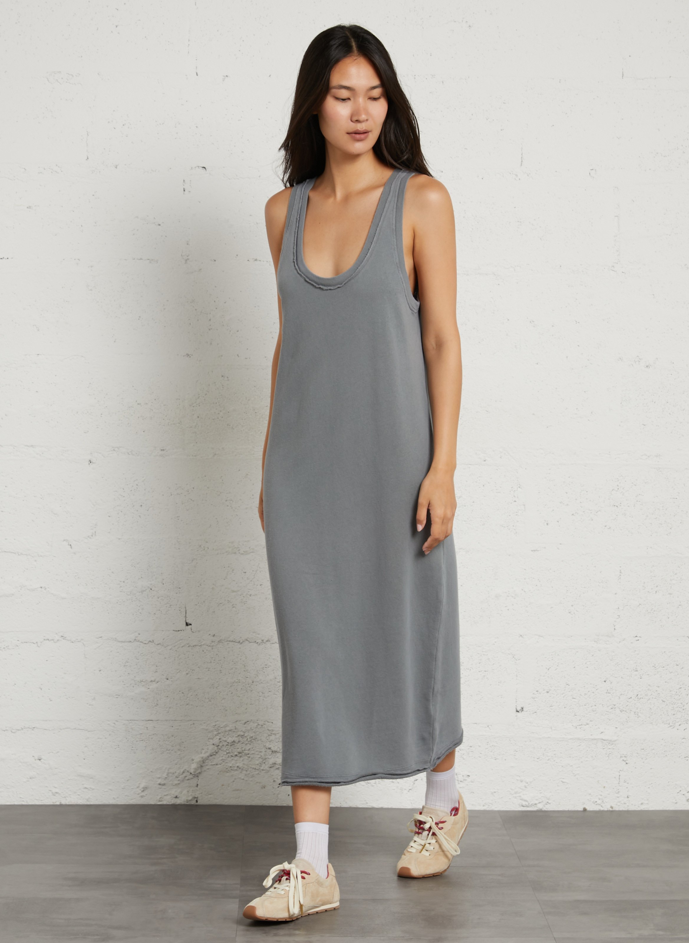 Robe longue débardeur unie vibtown | Bleu AMERICAN VINTAGE Femme