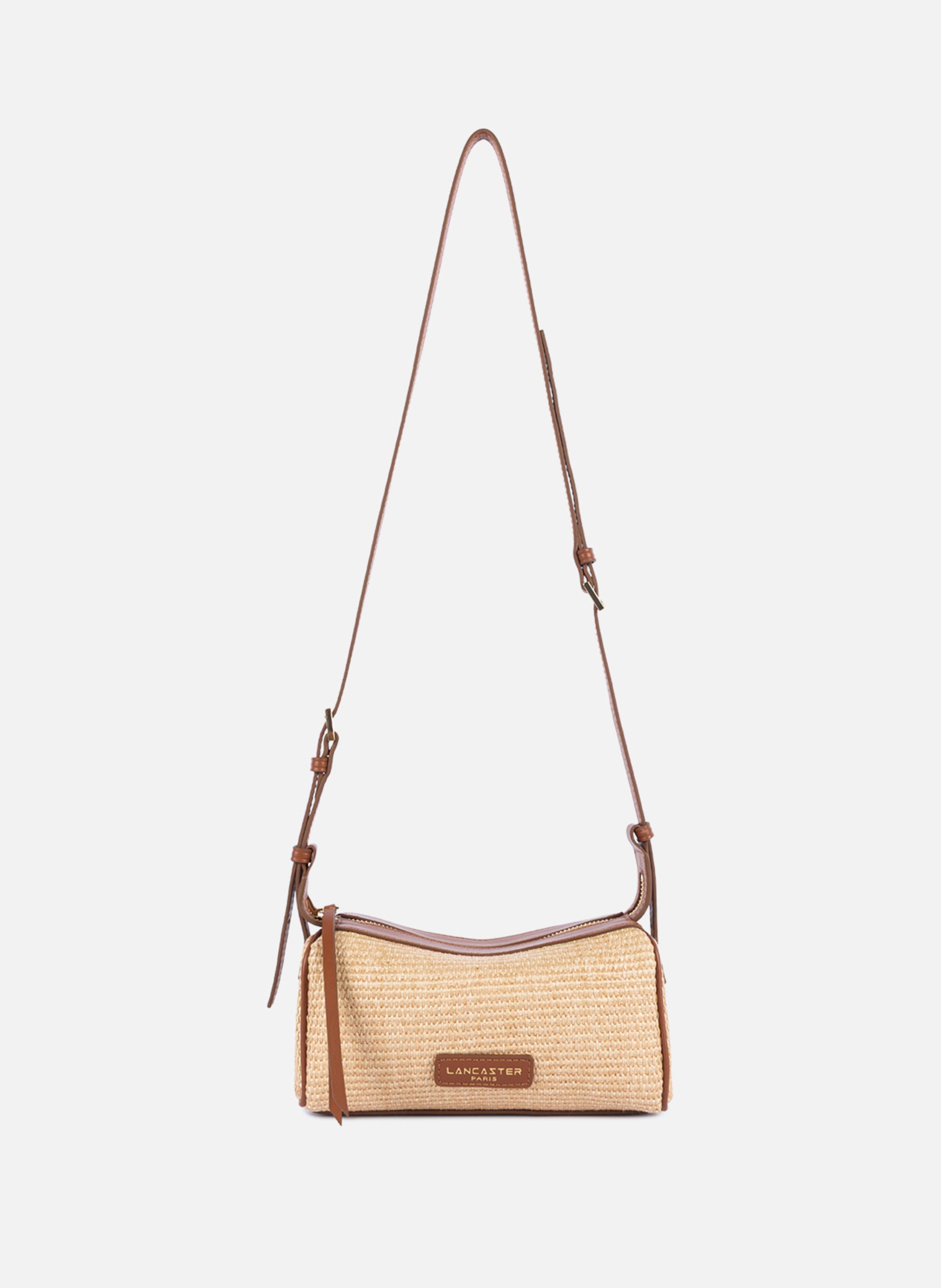 Petit sac rectangle - mini osier LANCASTER Marron