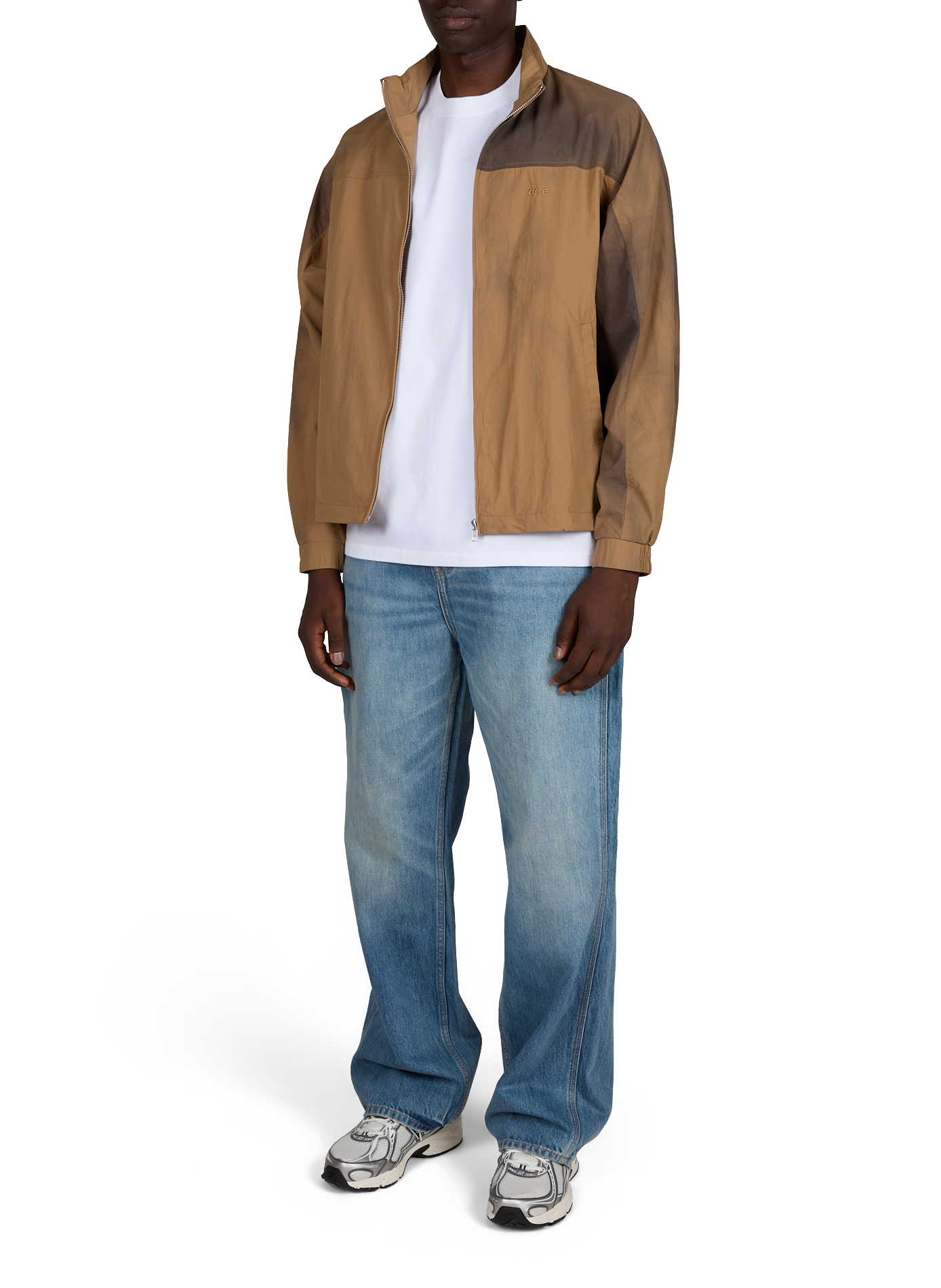 Straight jacket with high collar tie and dye ARTE ANTWERP Brown