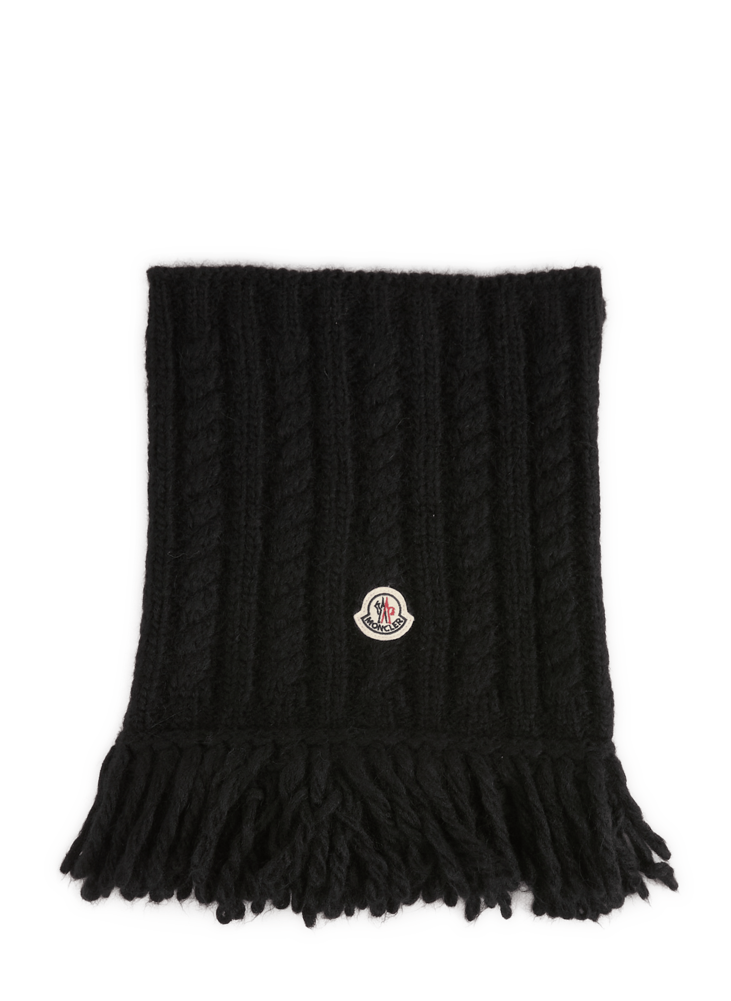 Echarpe unie en maille torsadée MONCLER Noir