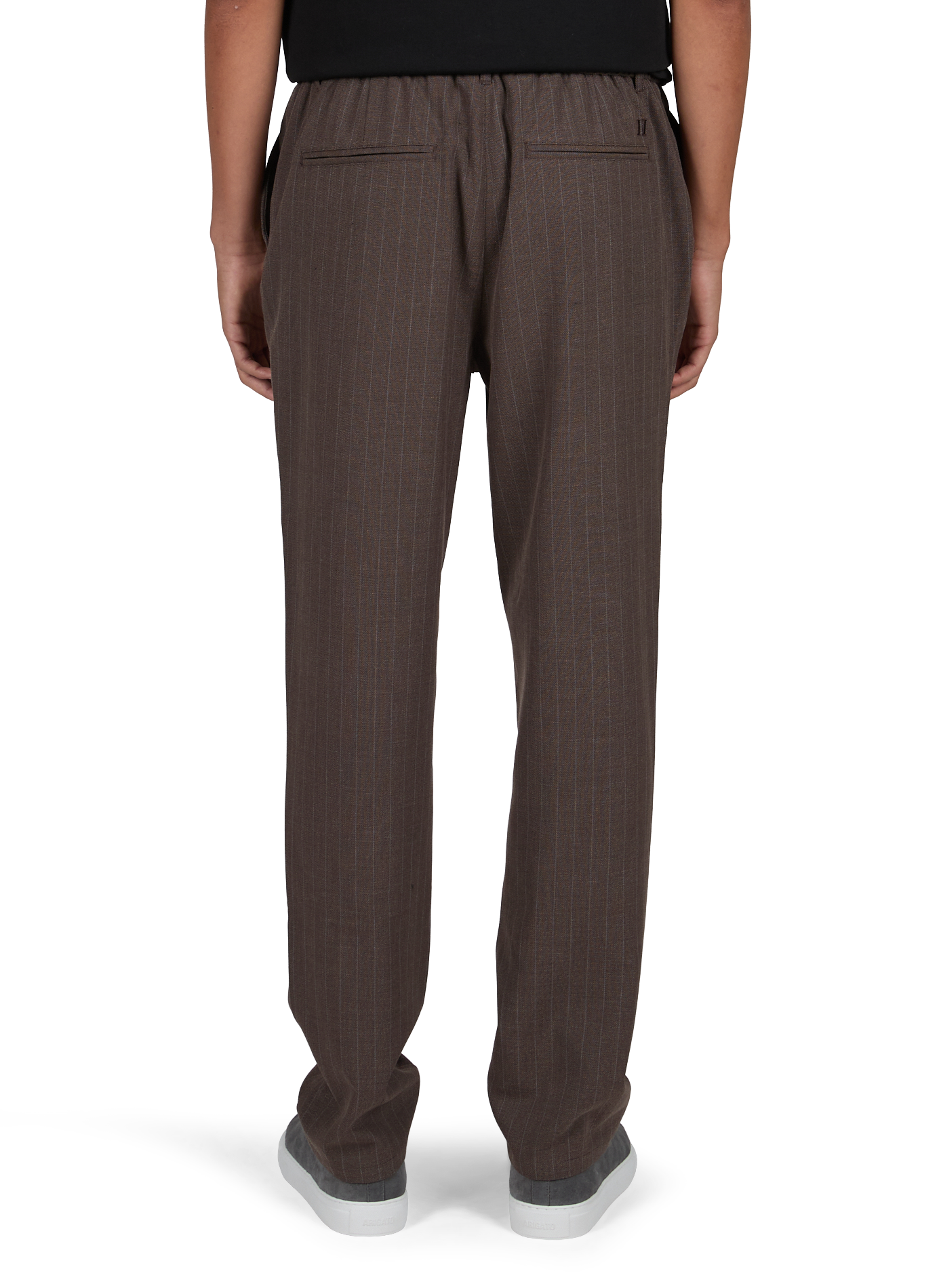 Pantalon droit rayé à nouer  | Marron LES DEUX Homme