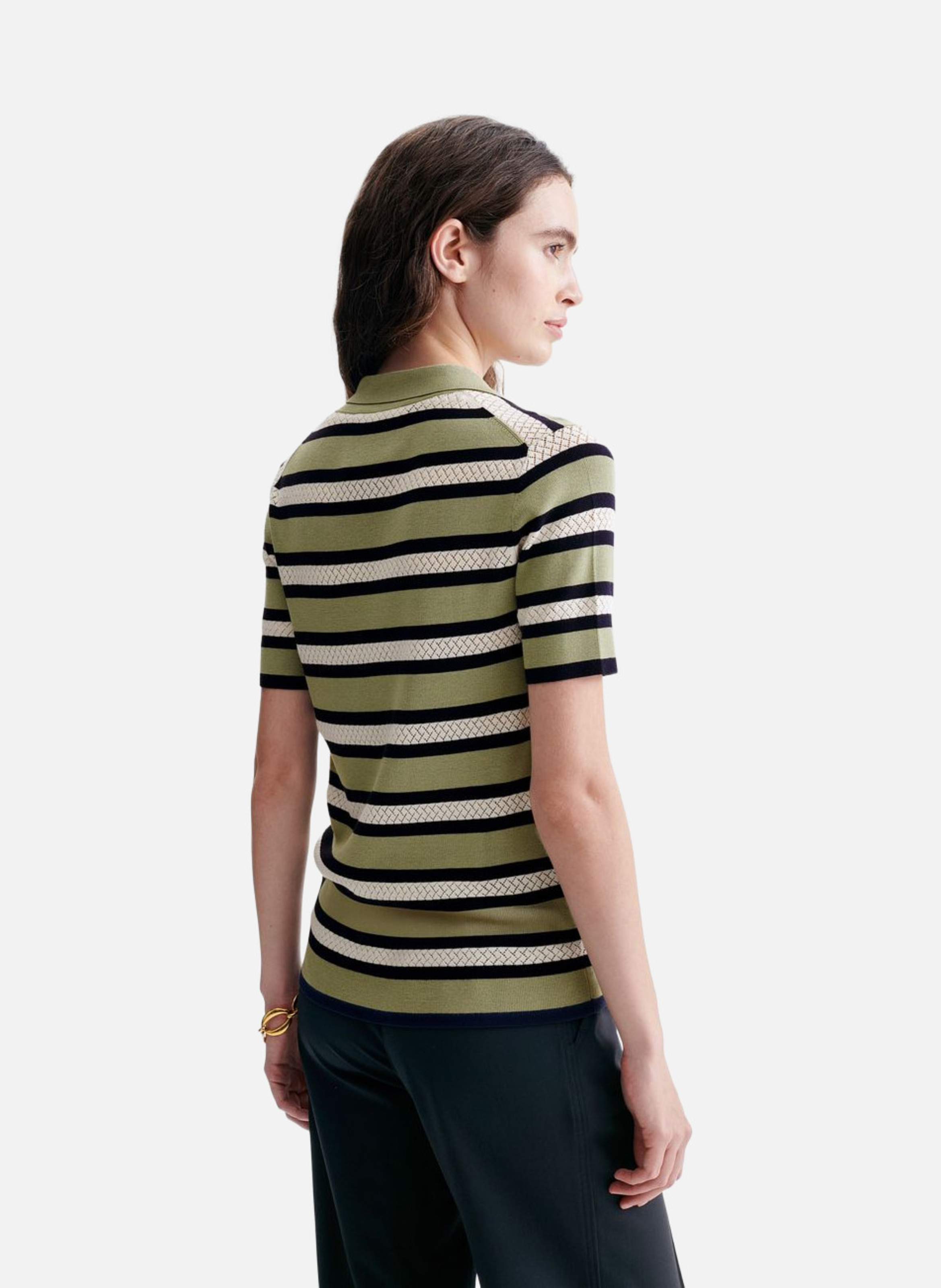 Pull col polo rayé handy VANESSA BRUNO Multicolore