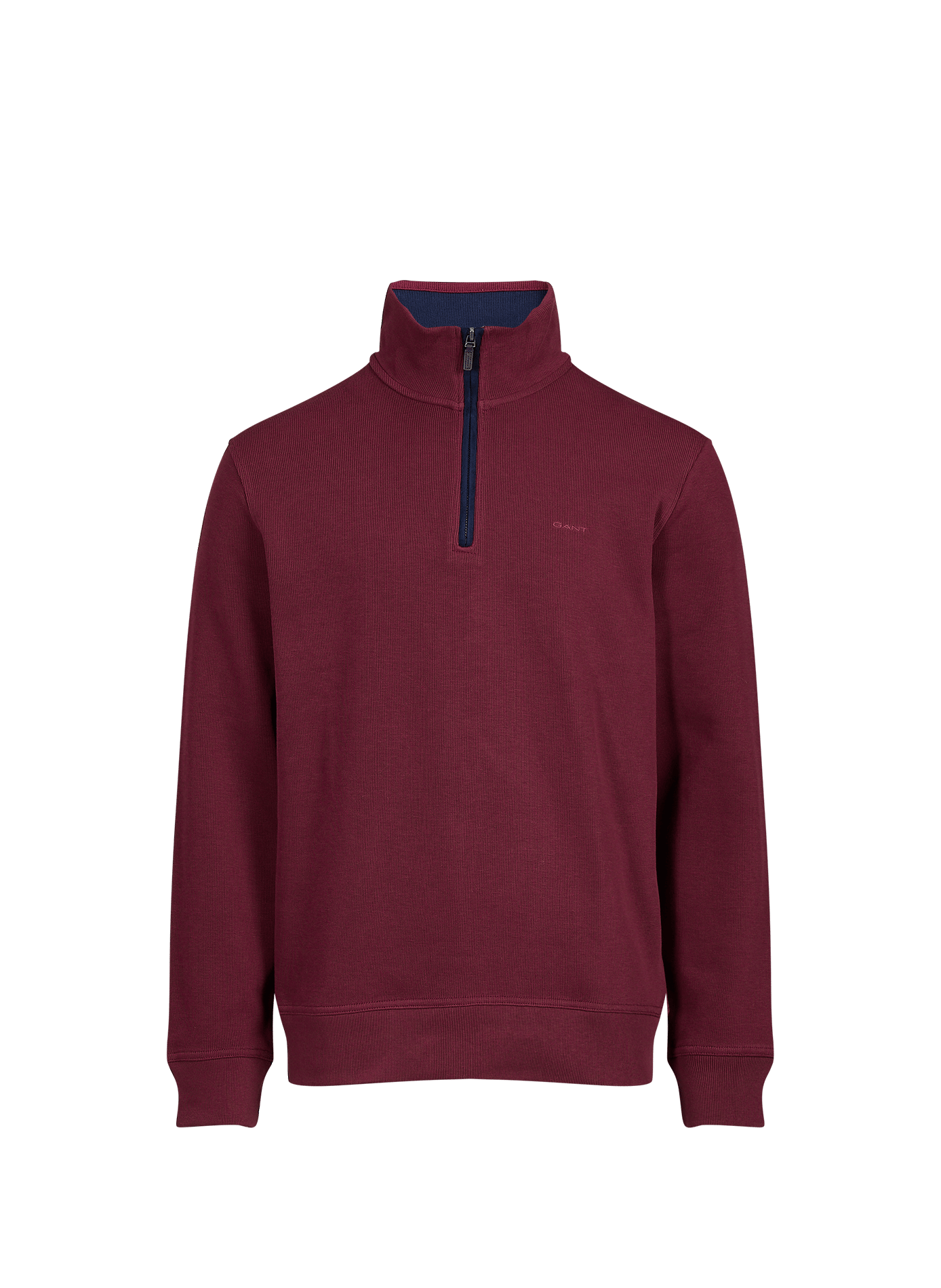 Sweatshirt droit à col montant zippé en coton GANT Rot