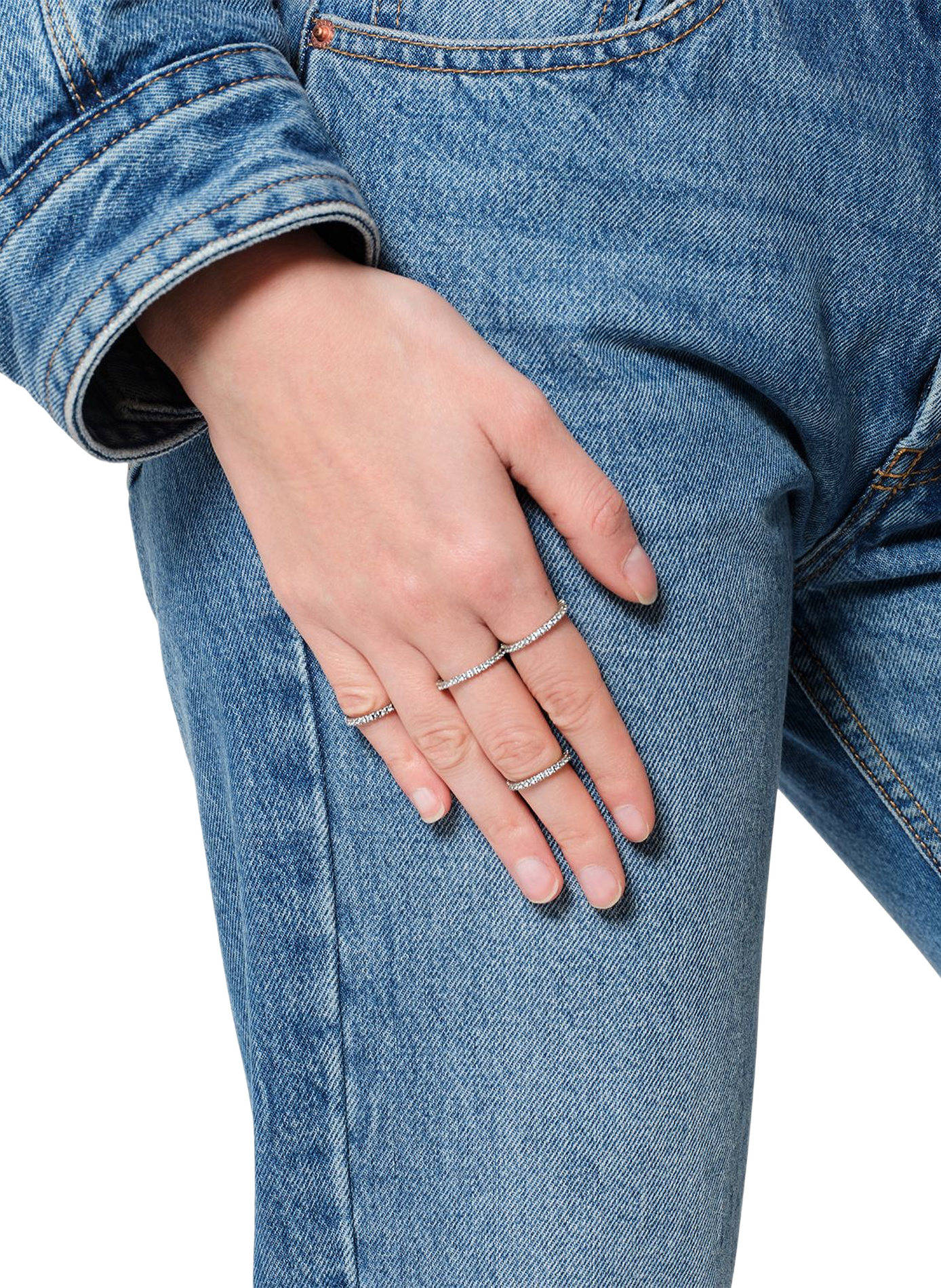 Set de bagues fines Lauren en laiton et verre ISABEL MARANT Transparent
