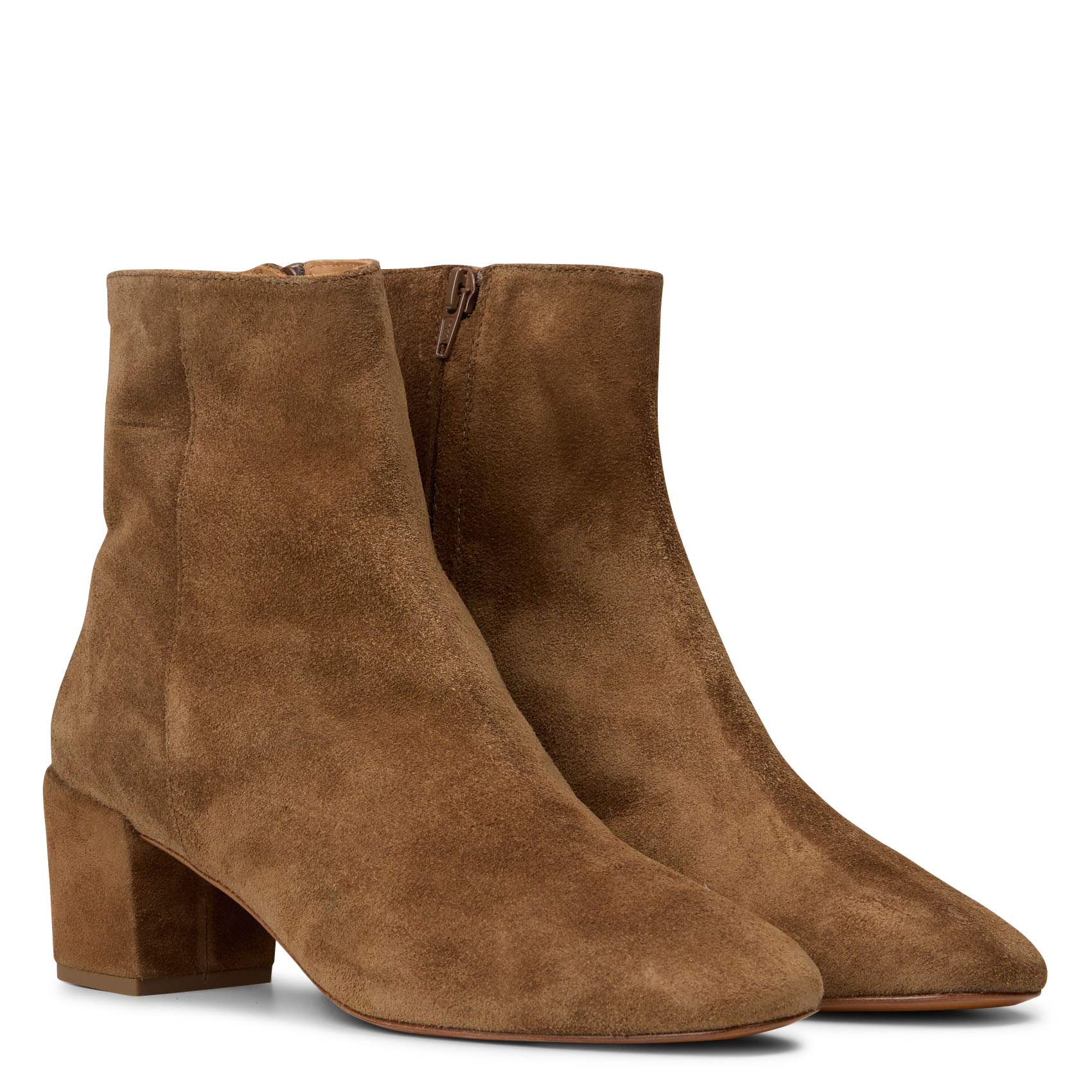 Bottines unies en cuir suédé deka ANTHOLOGY Marron