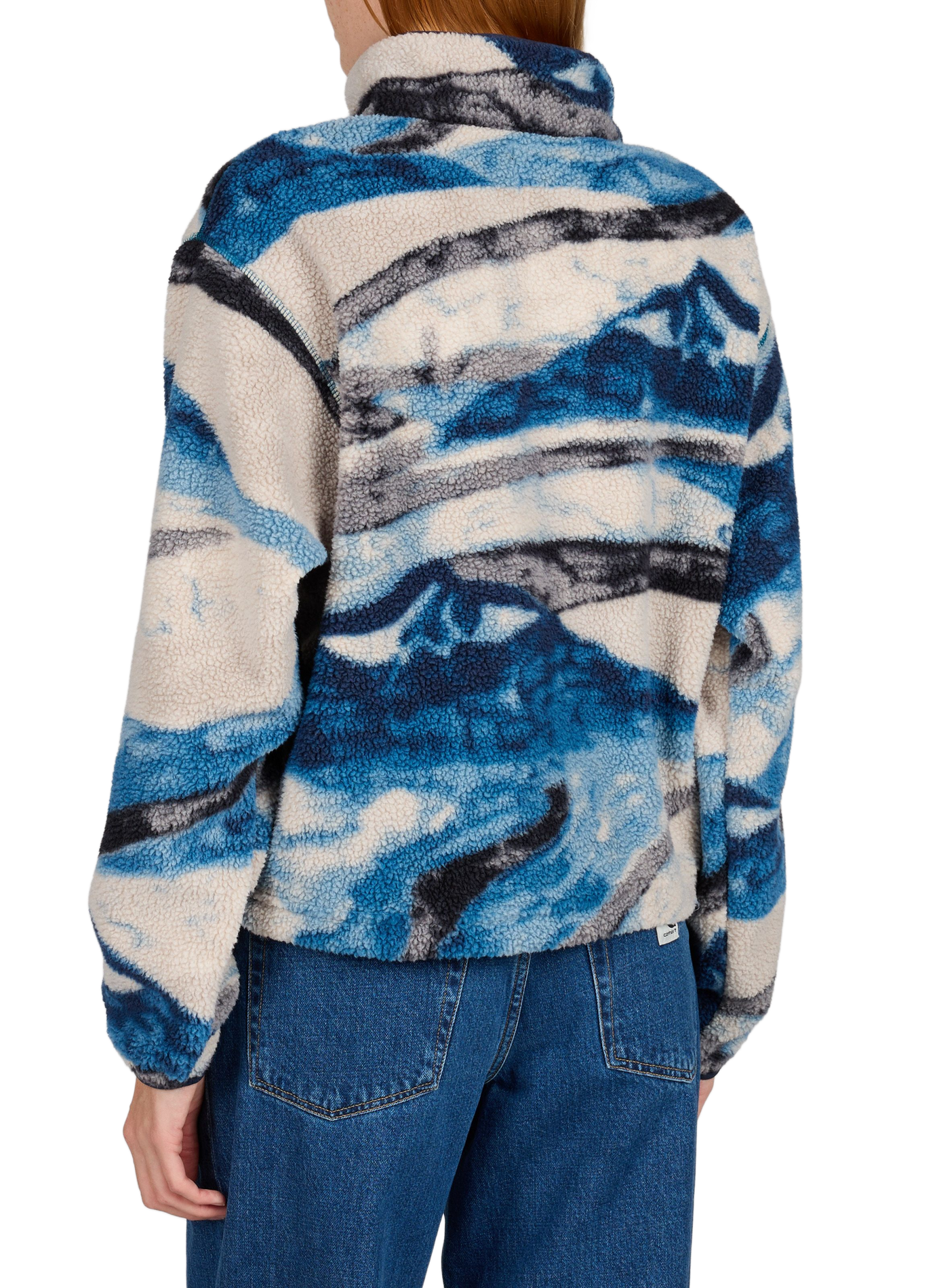 Shearling-look jacket with high collar COLUMBIA Blue