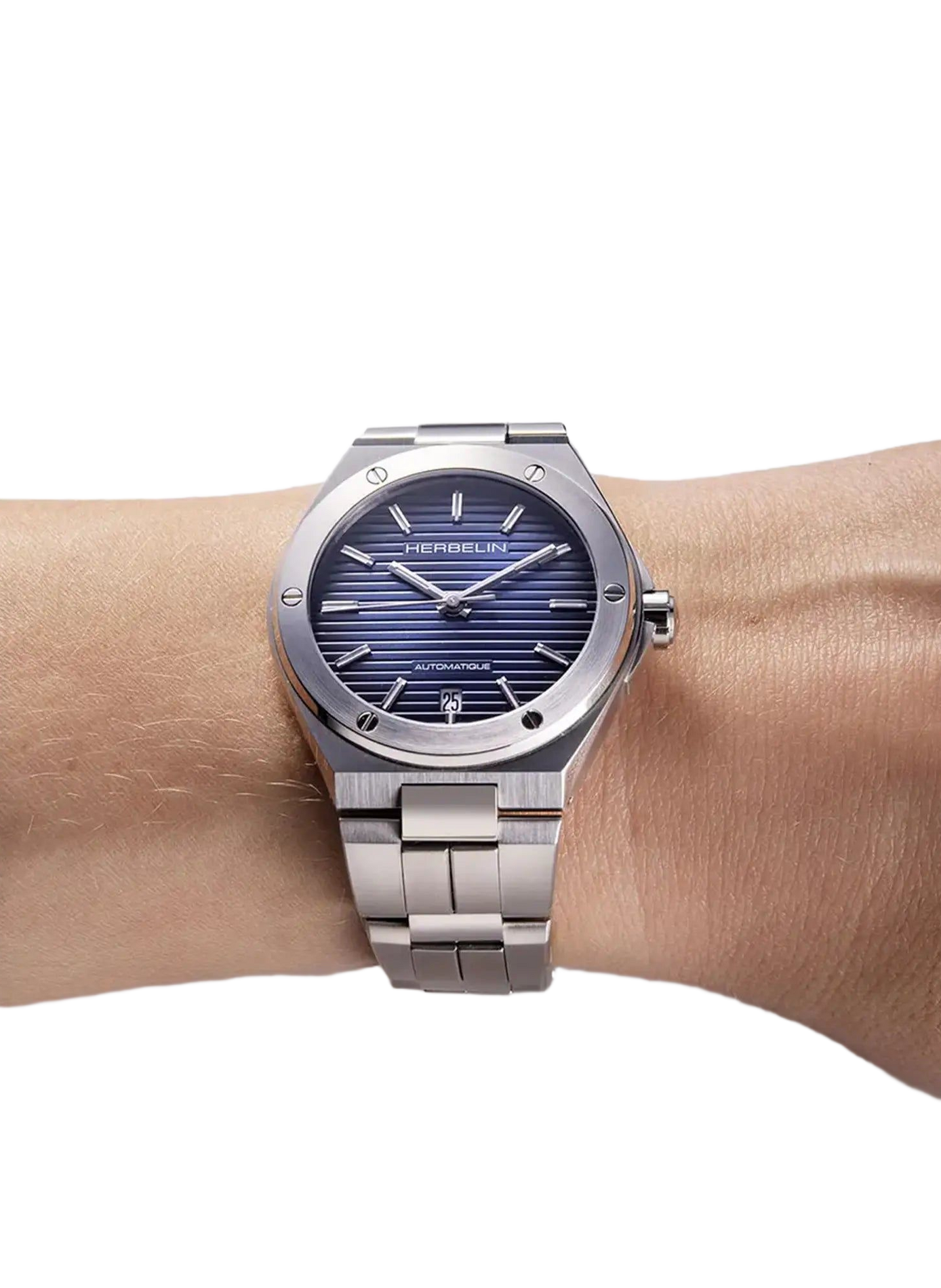 Automatikuhr aus Edelstahl Cap Camarat HERBELIN Blau