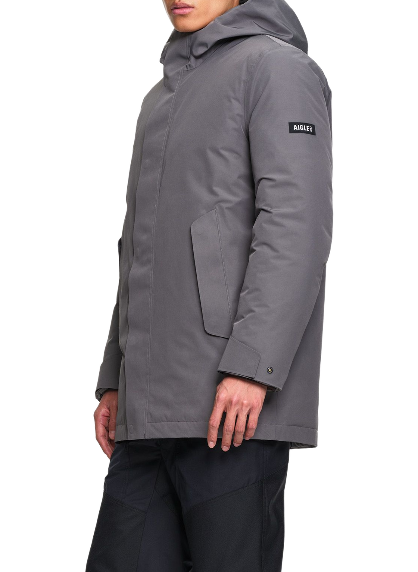 Parka mi-longue  droite MTD avec capuche AIGLE Gris