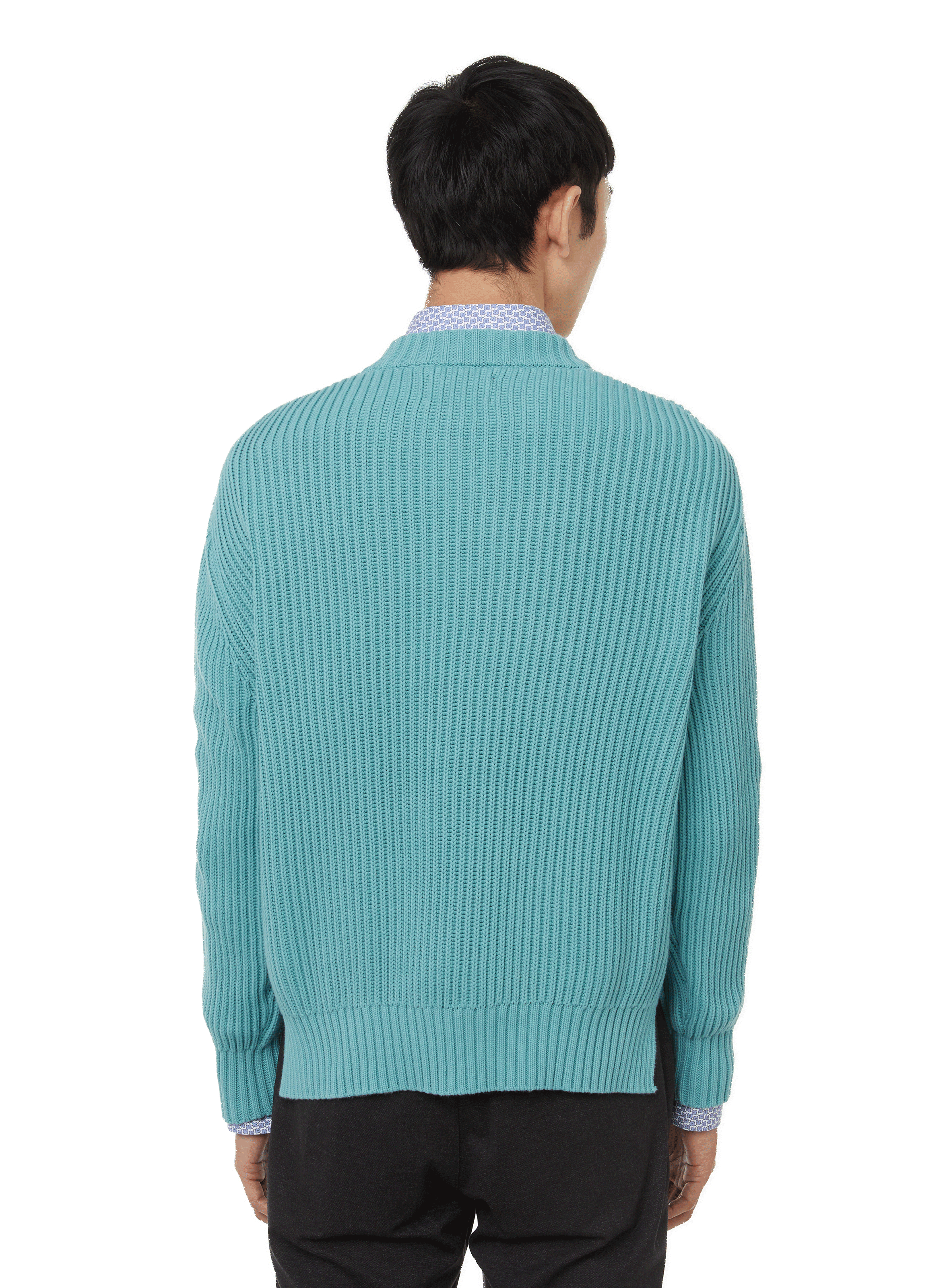 Pull en maille côtelé SAISON 1865 Vert