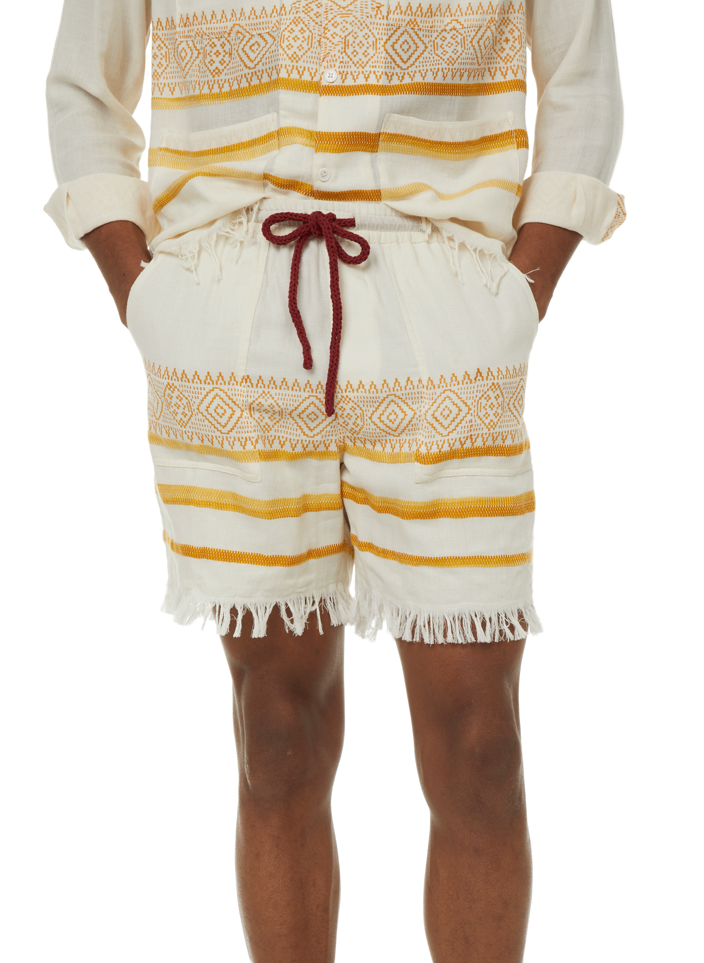 Korte broek met katoenen print BAZISZT Beige