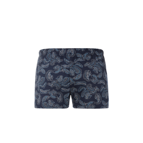 Hanro Printed Cotton Boxer Shorts In Blue