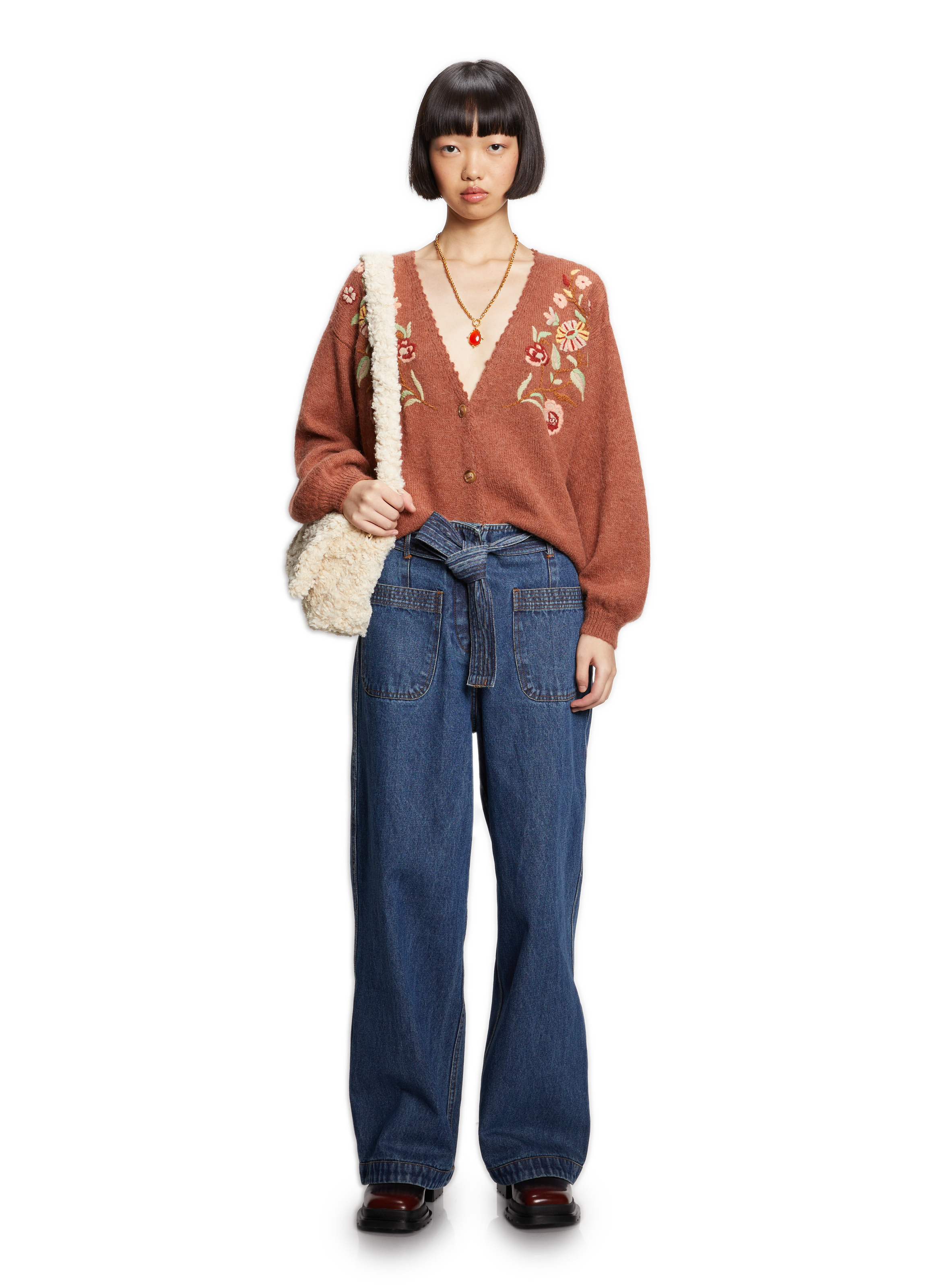 Collier chaine Cornaline  SYLVIA TOLEDANO Rouge