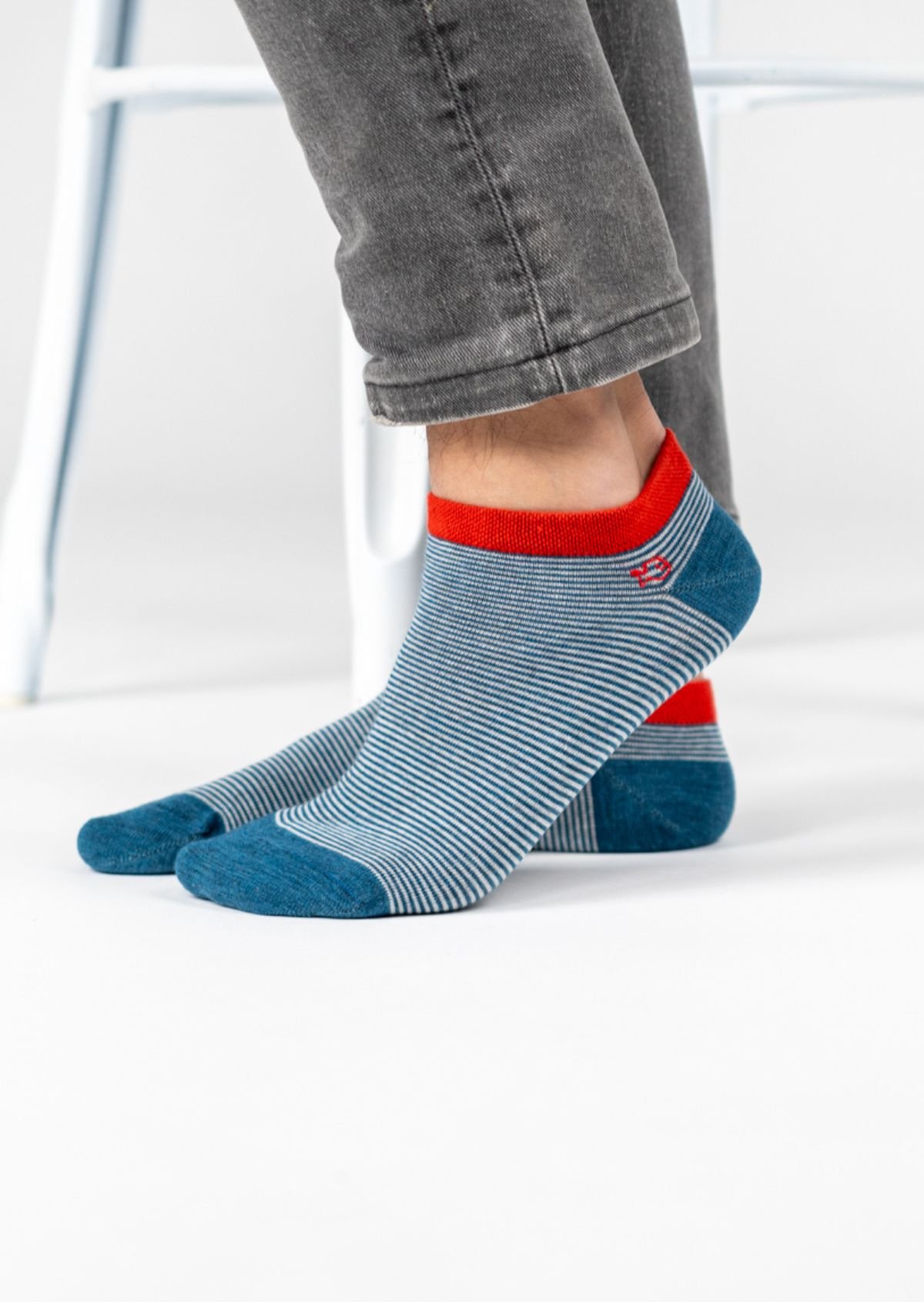 Socquettes en coton peigné rayées BILLYBELT Bleu