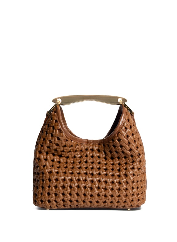 Petit sac boomerang en cuir tressé Marron by ELLEME ELLEME Petit sac boomerang en cuir tressé Marron