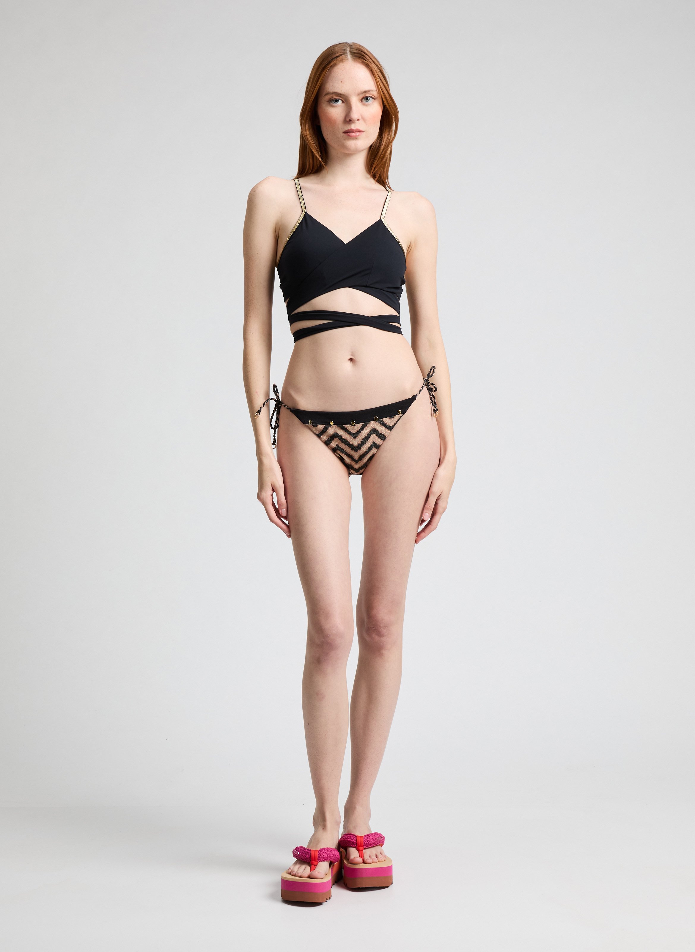 Printed bikini bottoms BANANA MOON Black