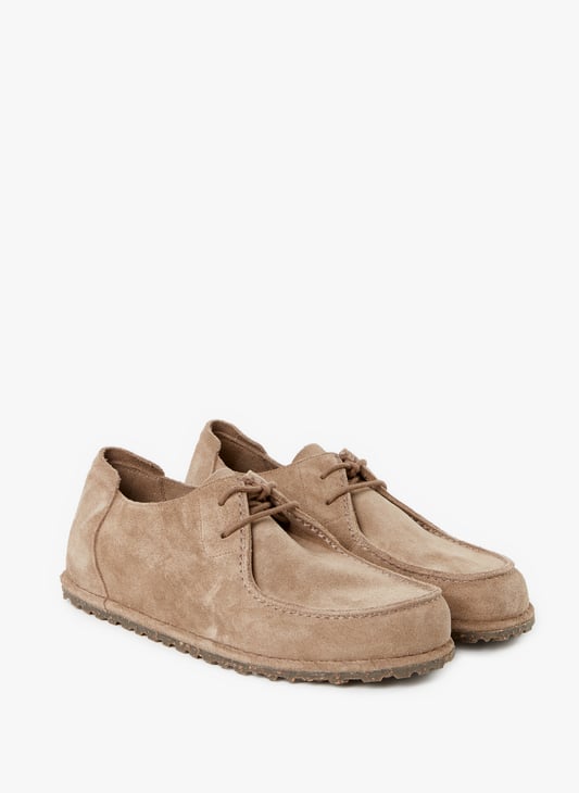 Birkenstock Utti Lace Suede Derby Shoes In Brown