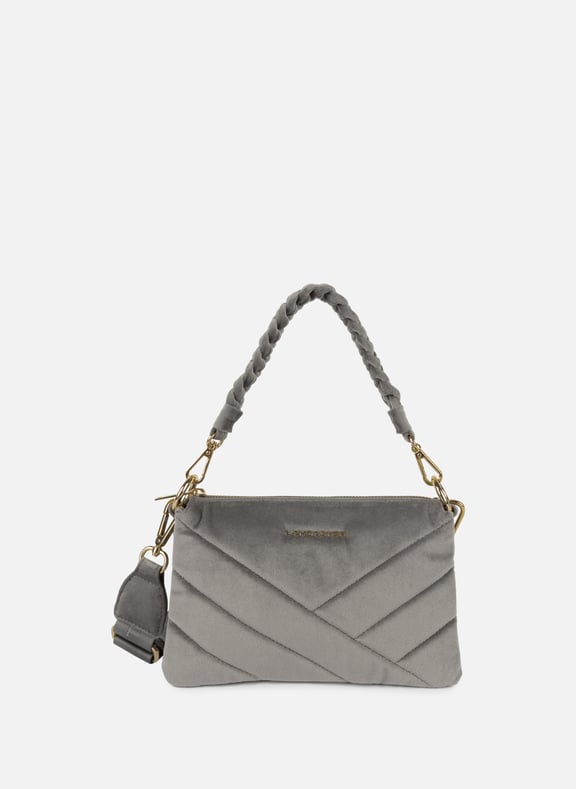 Pochette - velvet matelassé Gris by LANCASTER LANCASTER Pochette - velvet matelassé Gris