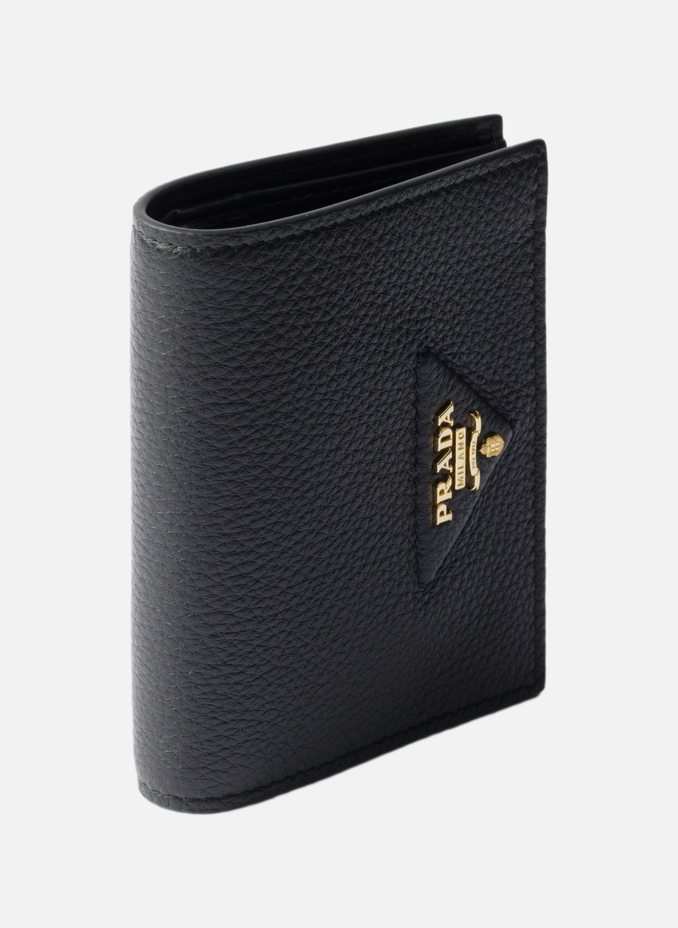 Petit portefeuille en cuir PRADA Noir