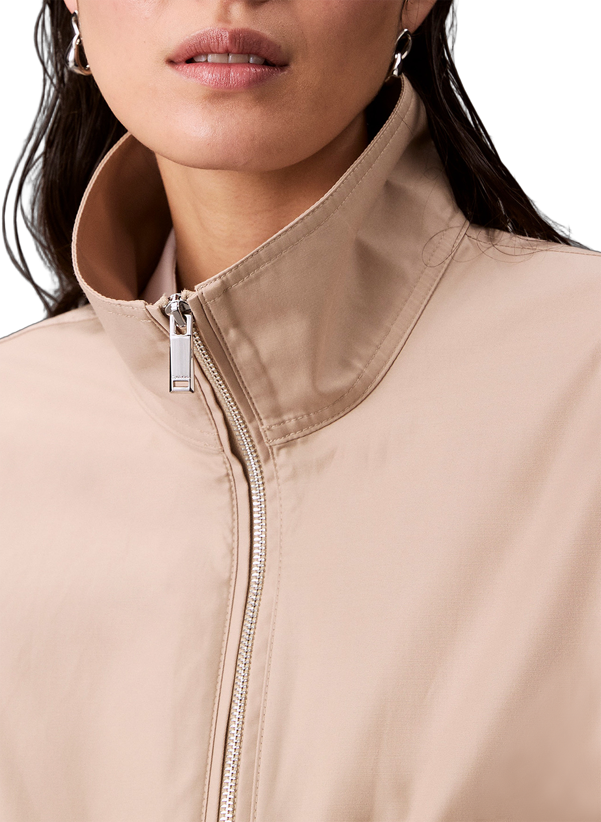 Short cotton-blend jacket CALVIN KLEIN Beige