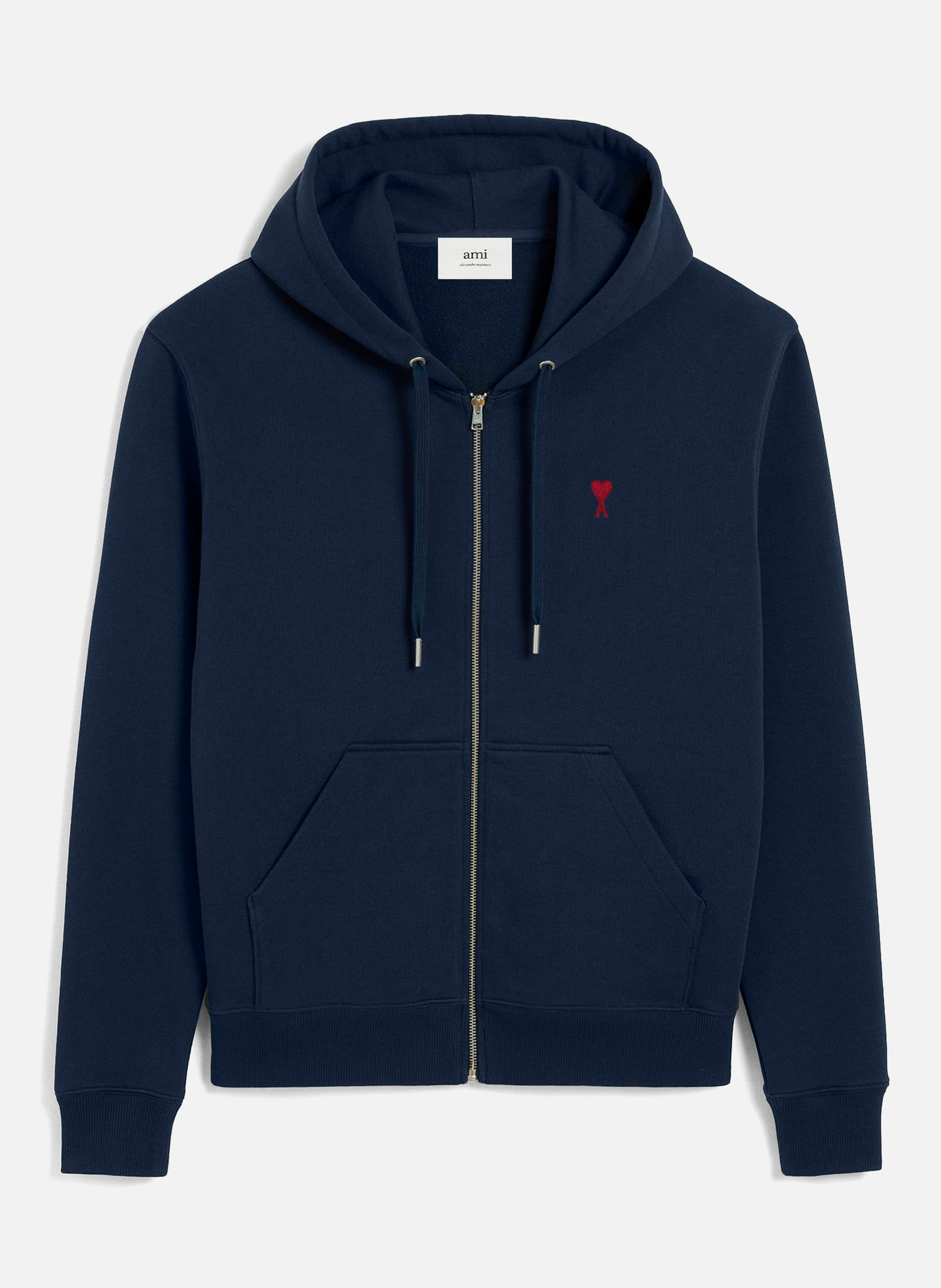 Hoodie zippé ami de coeur rouge unisexe AMI PARIS Bleu