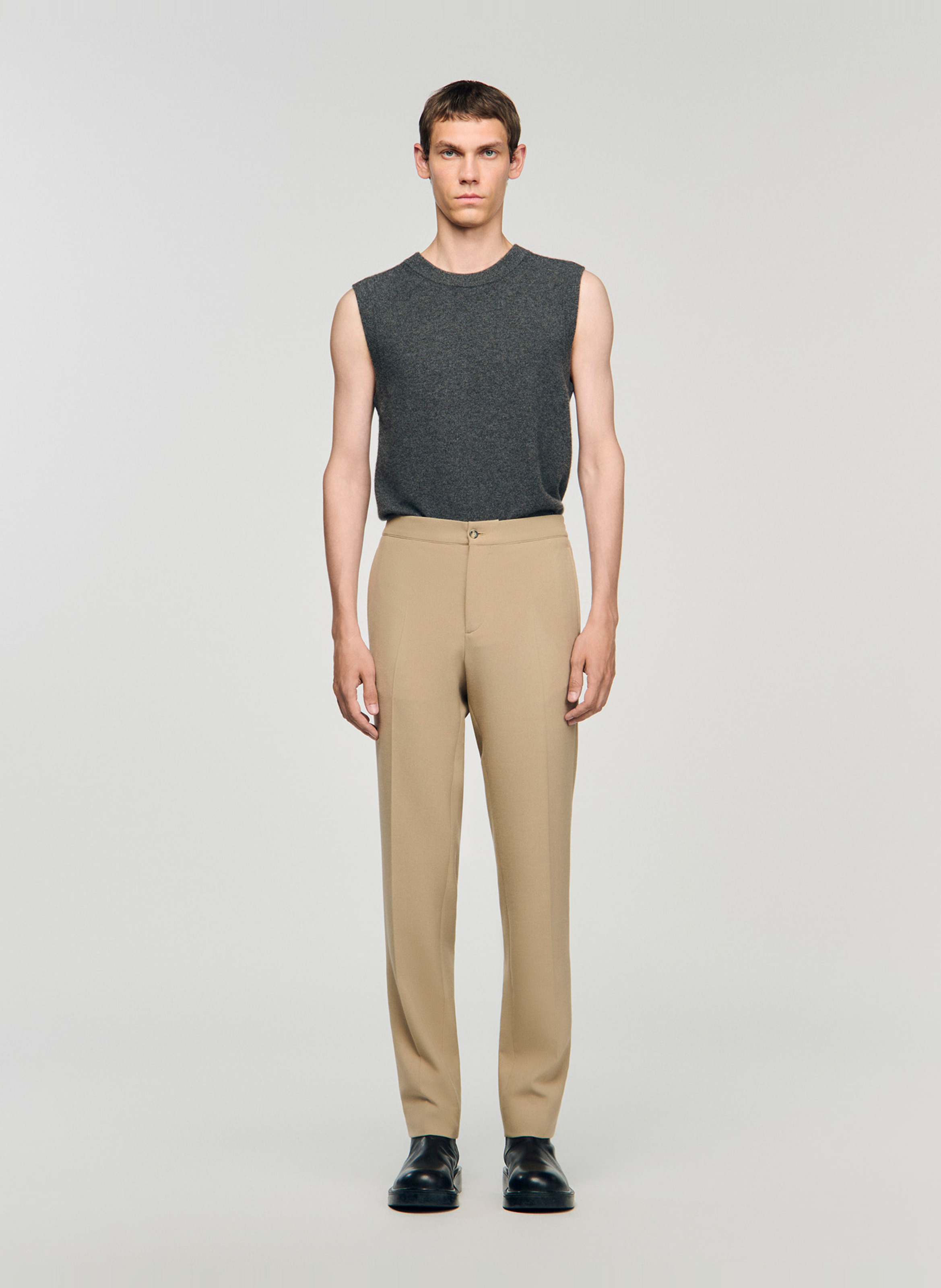 Pantalon droit SANDRO Beige