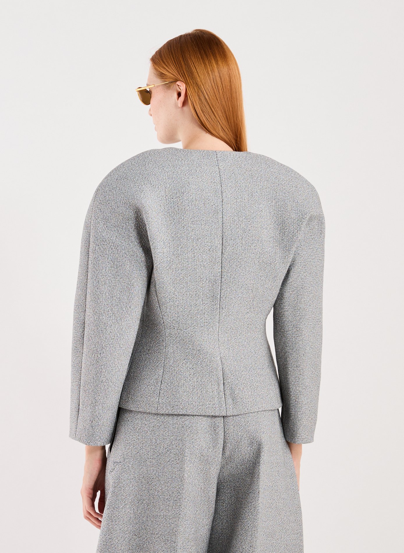 Fitted cropped jacket Grey