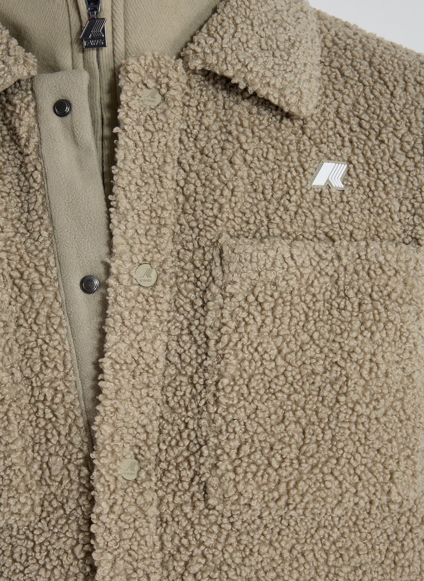 Surchemise shearling col classique K-WAY Vert