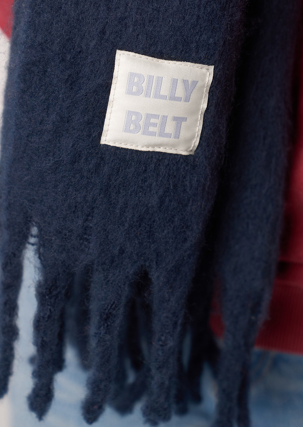 Grande écharpe à franges BILLYBELT Bleu