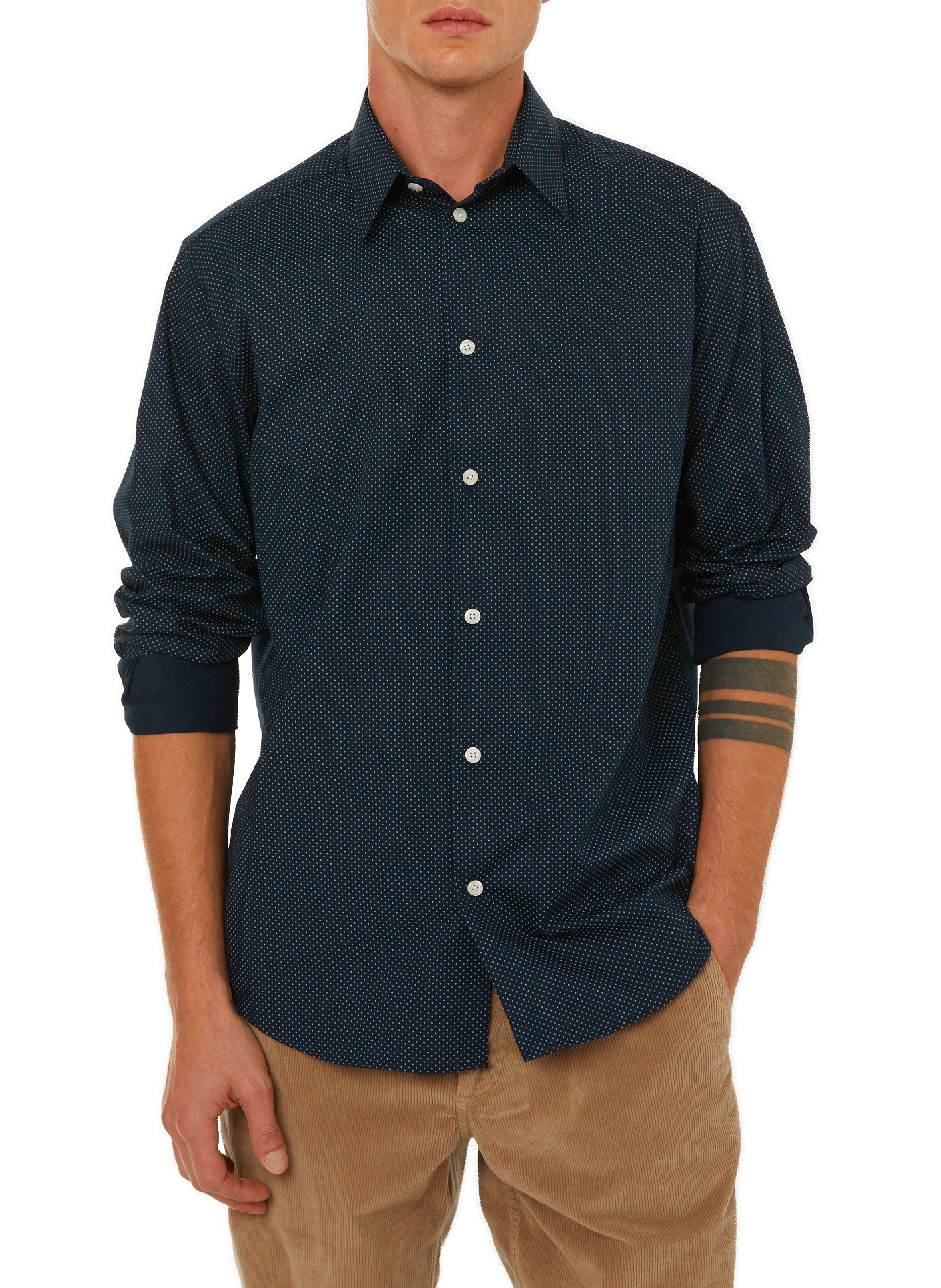 AU PRINTEMPS PARIS Chemise droite en coton Bleu
