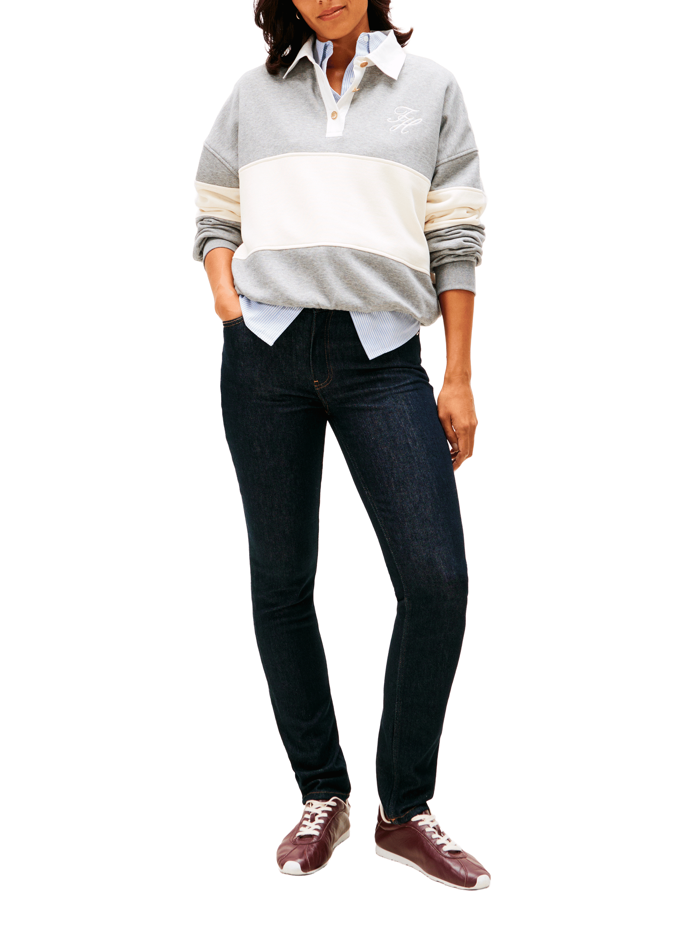 Jean slim en coton mélangé TOMMY HILFIGER Bleu