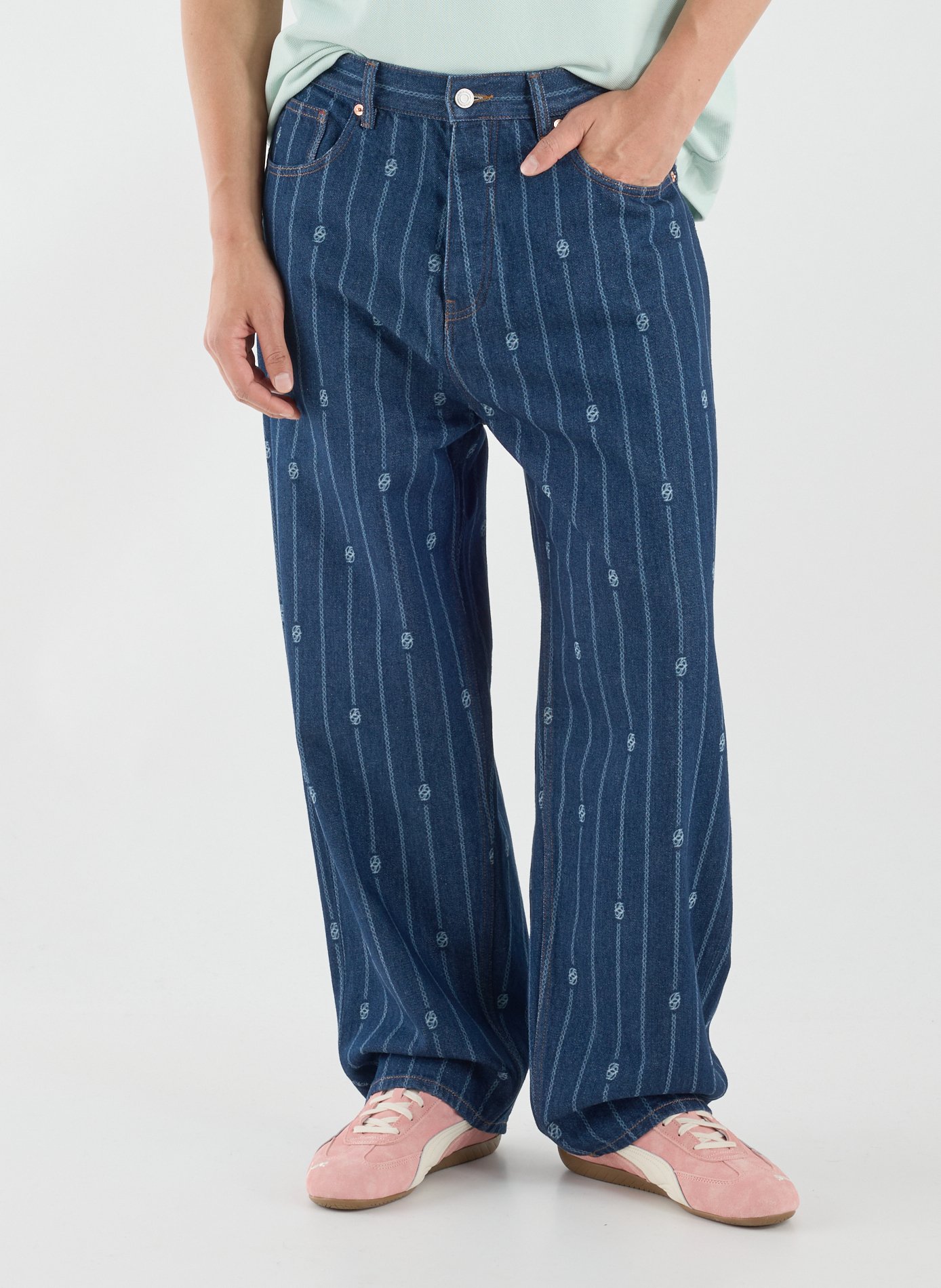 Oversized cotton jeans DROLE DE MONSIEUR Blue