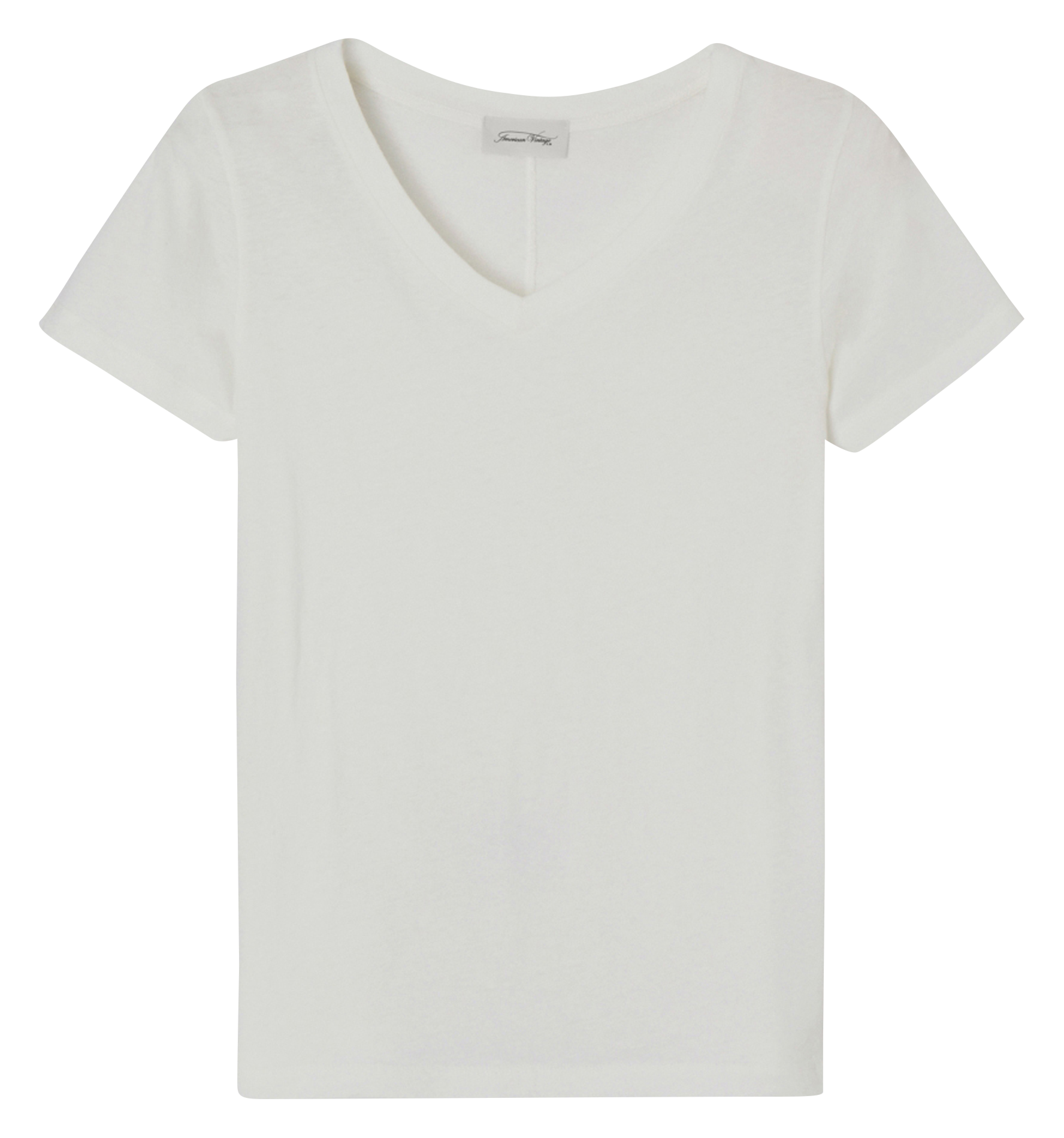 Tee-shirt col v en coton gamipy AMERICAN VINTAGE Blanc
