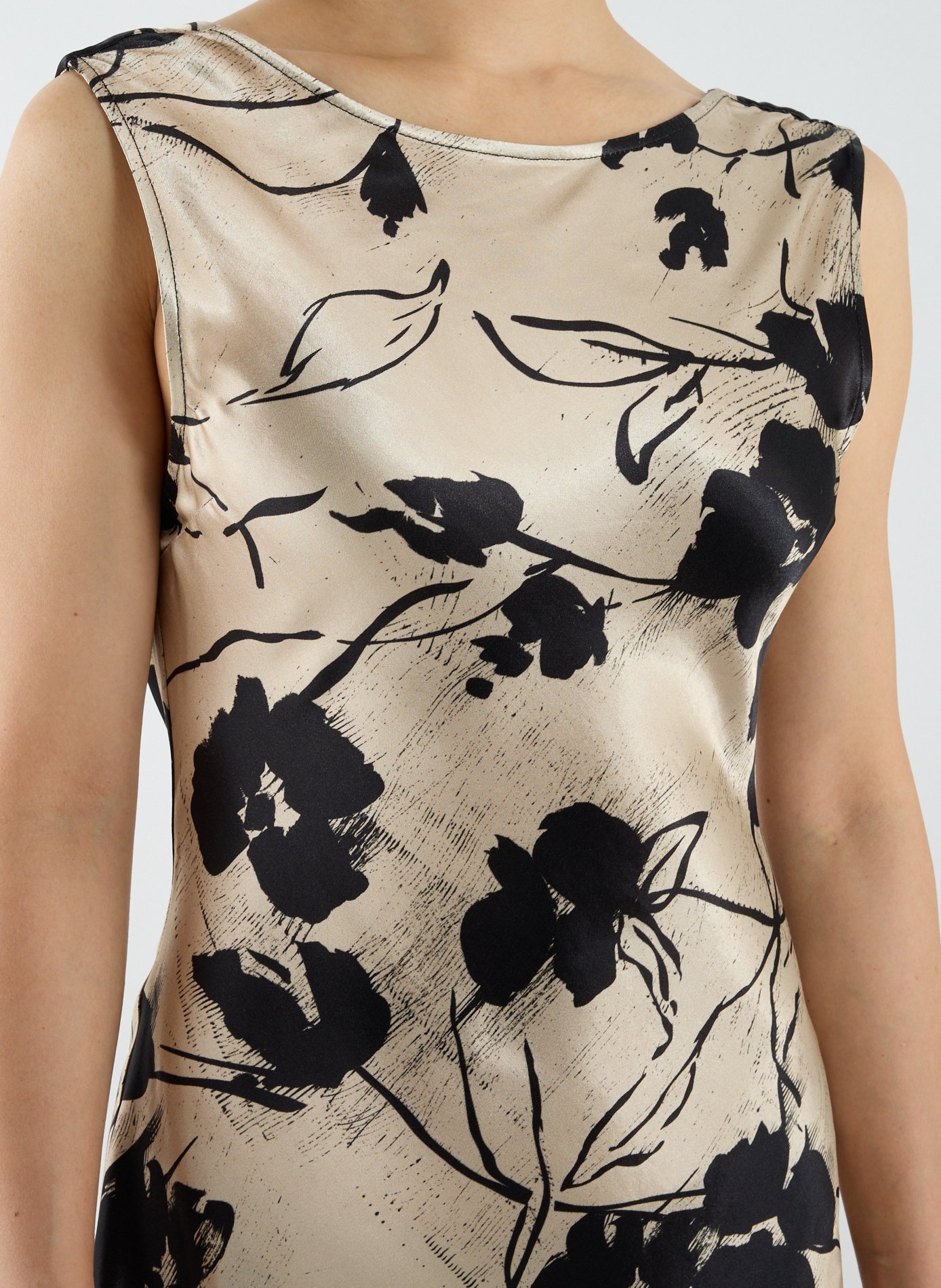 Robe longue de soirée imprimée Tsmaureen TOPSHOP Noir