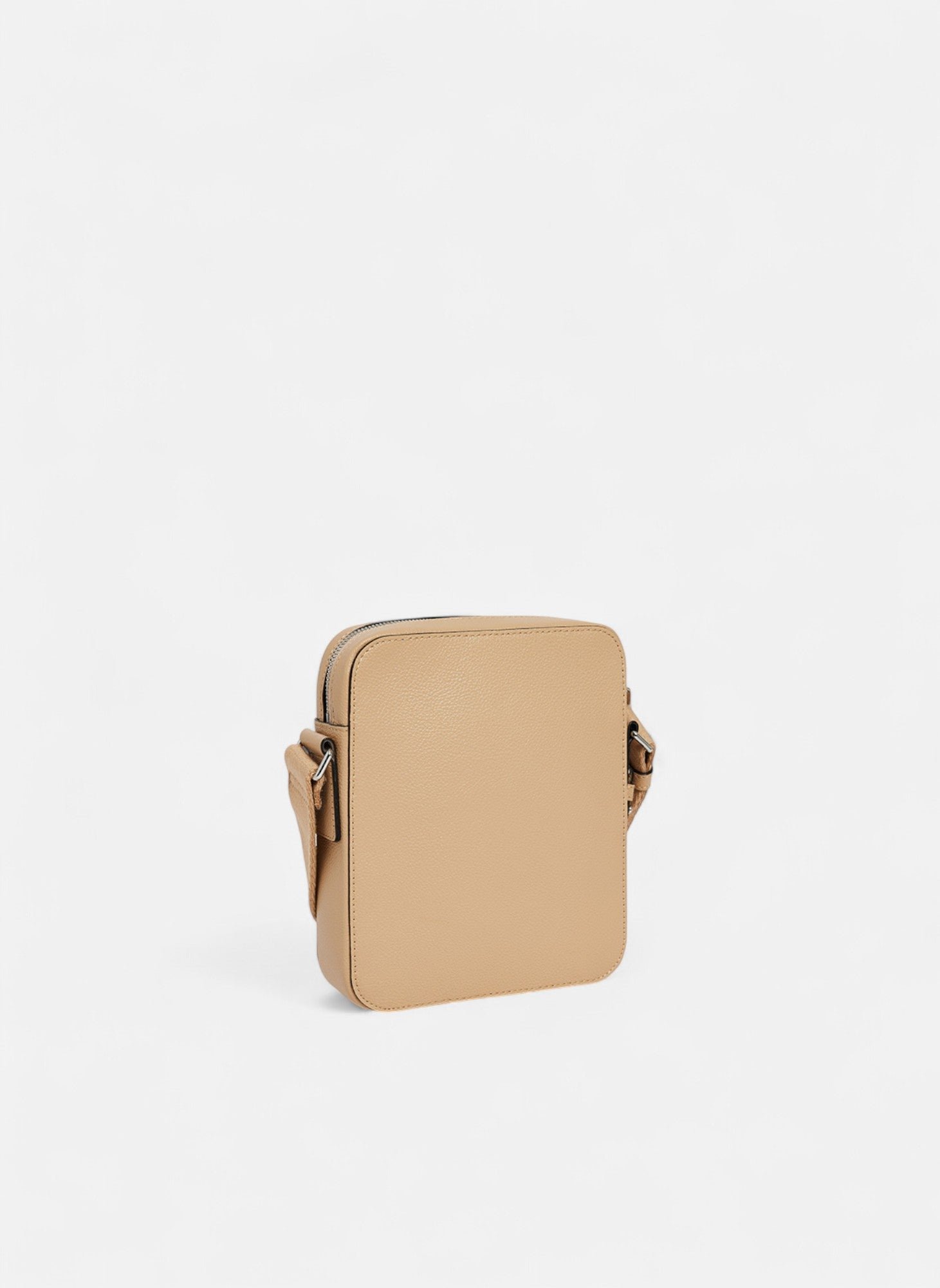 Petite sacoche zippée emile en cuir grainé LE TANNEUR Beige