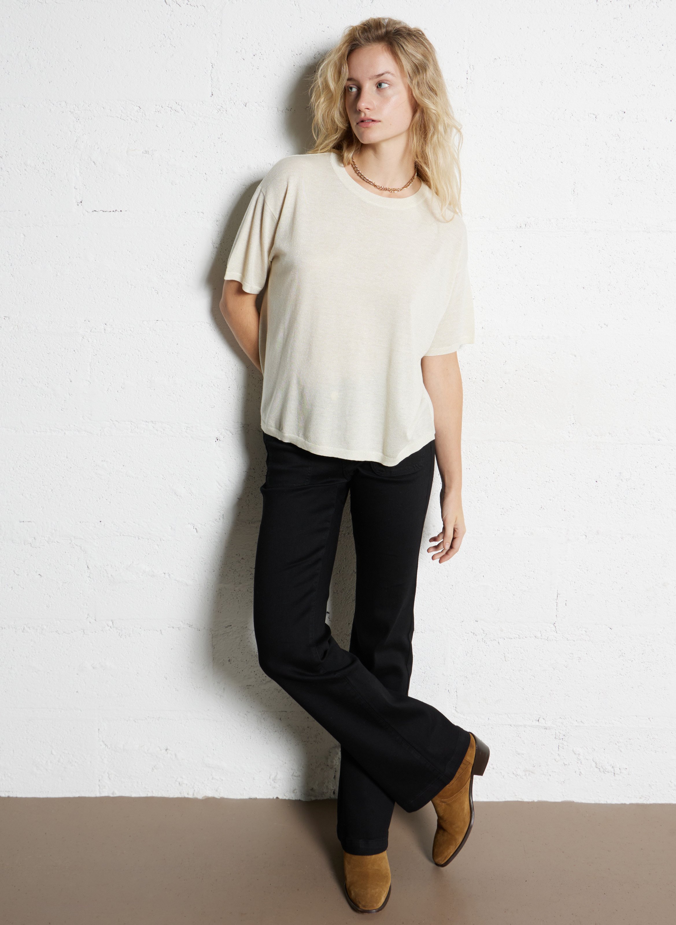 Top col rond pailleté benson bis MAISON 123 Beige