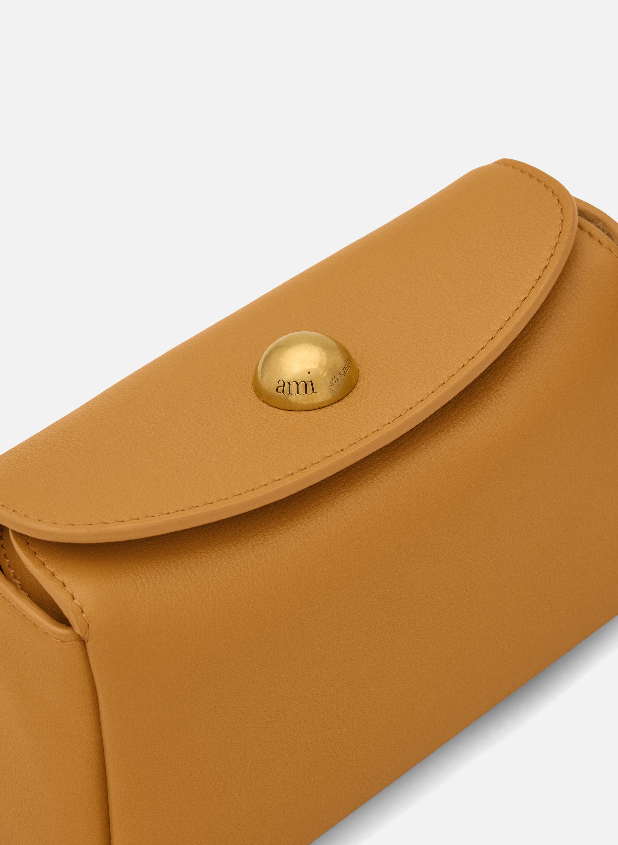 Mini sac carrousel unisexe en cuir de veau AMI PARIS Jaune