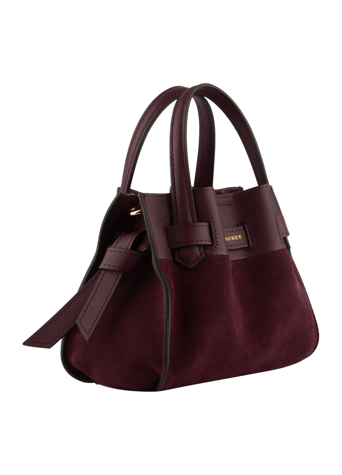 Blossom | sac porté main nano cuir et daim POURCHET Rouge